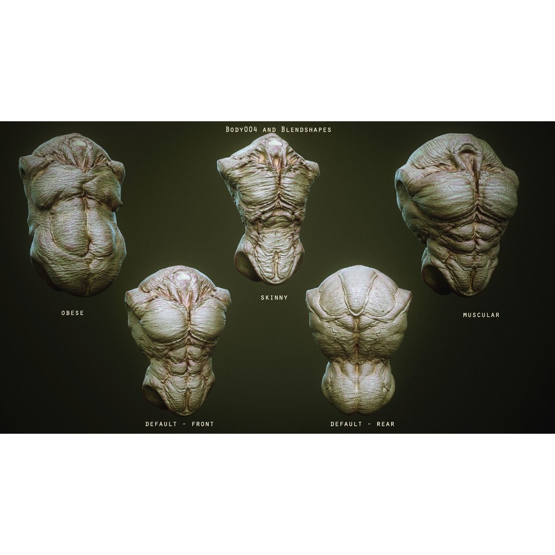Demon Torsos 3D Model – High Poly Creature Assets, OBJ & Zbrush - View 6