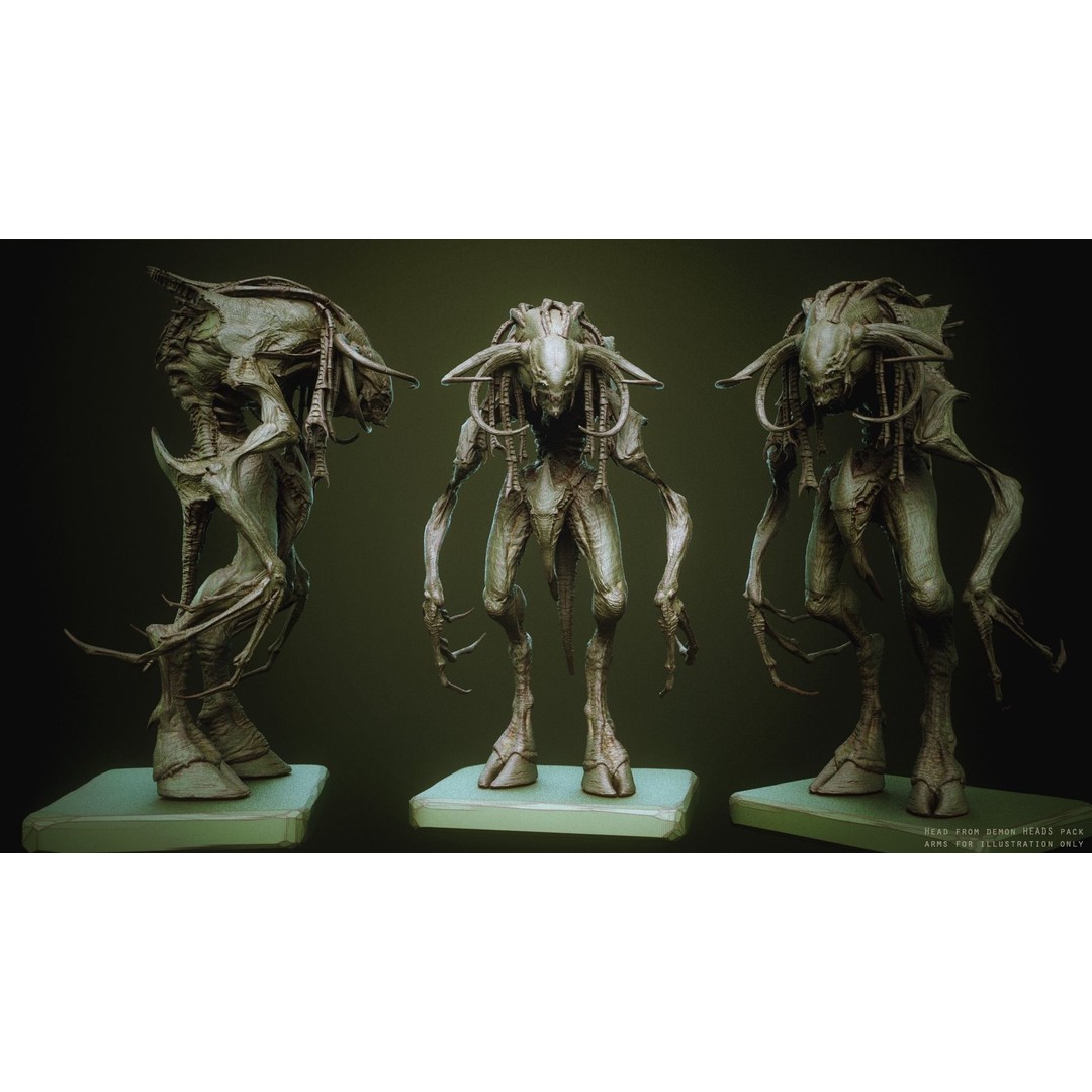 Demon Torsos 3D Model – High Poly Creature Assets, OBJ & Zbrush - View 7