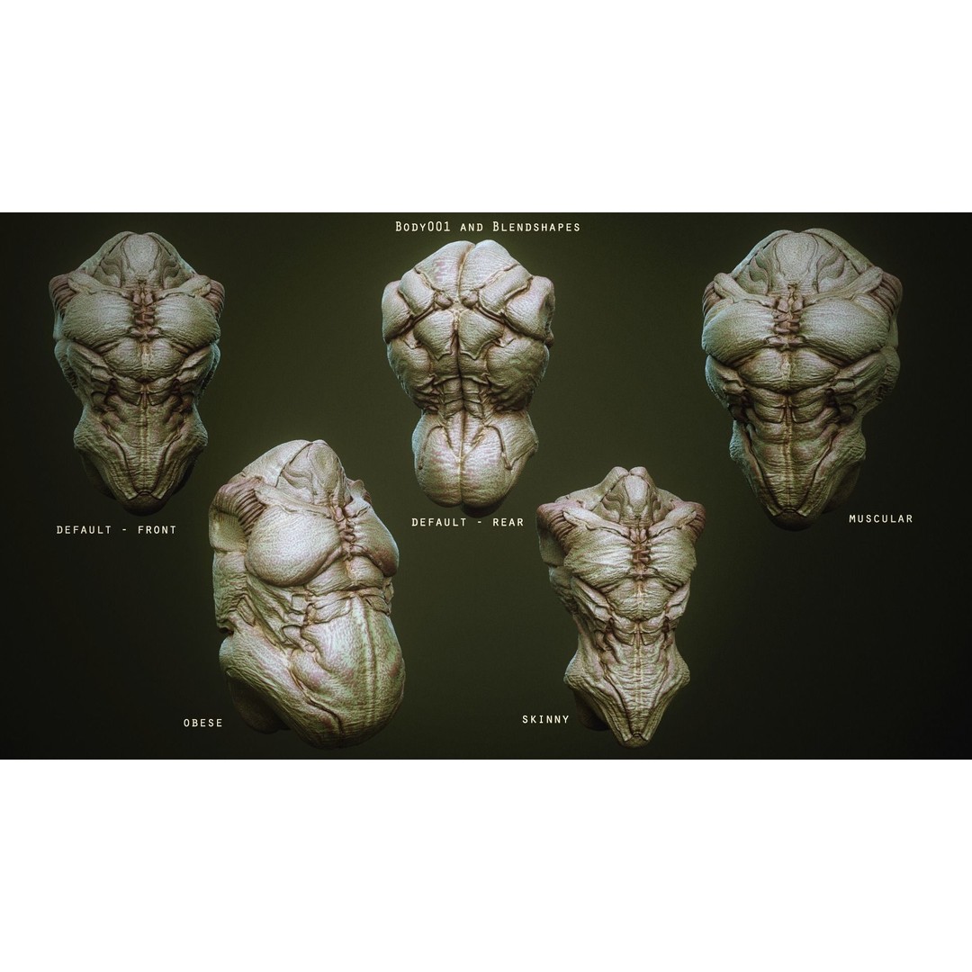 Demon Torsos 3D Model – High Poly Creature Assets, OBJ & Zbrush - View 8