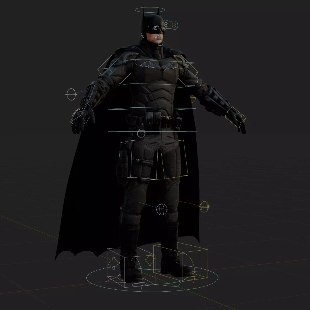 Batman 3D Model – Rigged Low Poly Character, FBX, OBJ, Blender - View 2