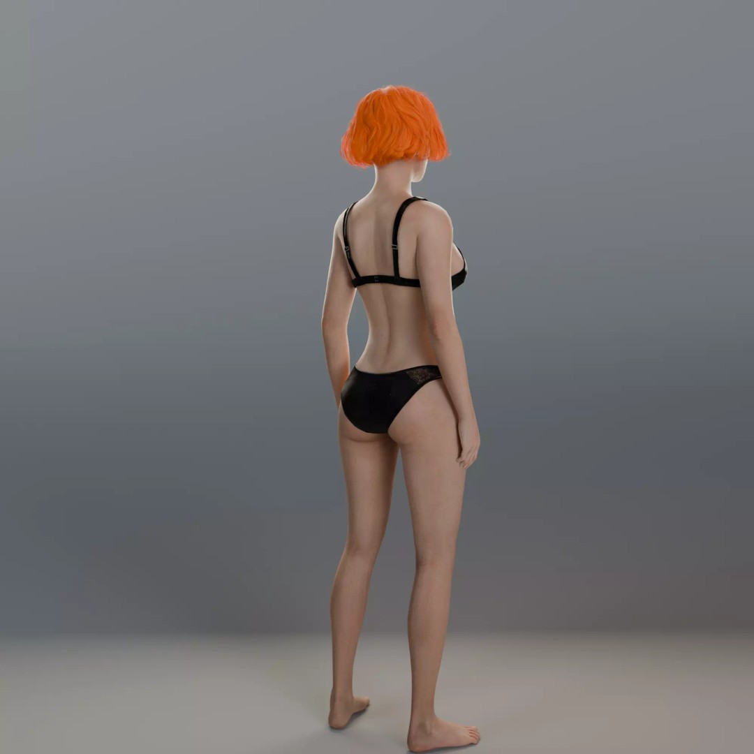 Diana 3D Model – Low Poly Female Character, Rigged FBX - View 4