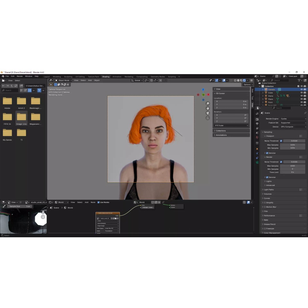 Diana 3D Model – Low Poly Female Character, Rigged FBX - View 6