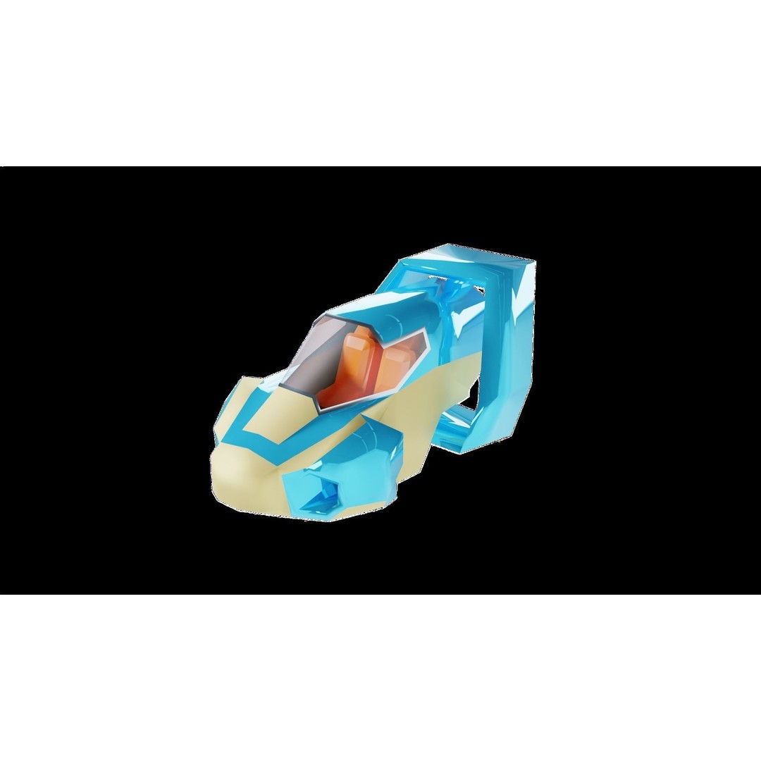 Stylized Flying Vehicle 3D Model – Low Poly Game Asset, FBX