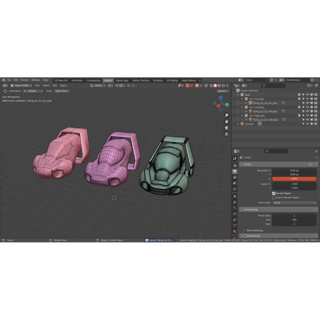 Stylized Flying Vehicle 3D Model – Low Poly Game Asset, FBX - View 11