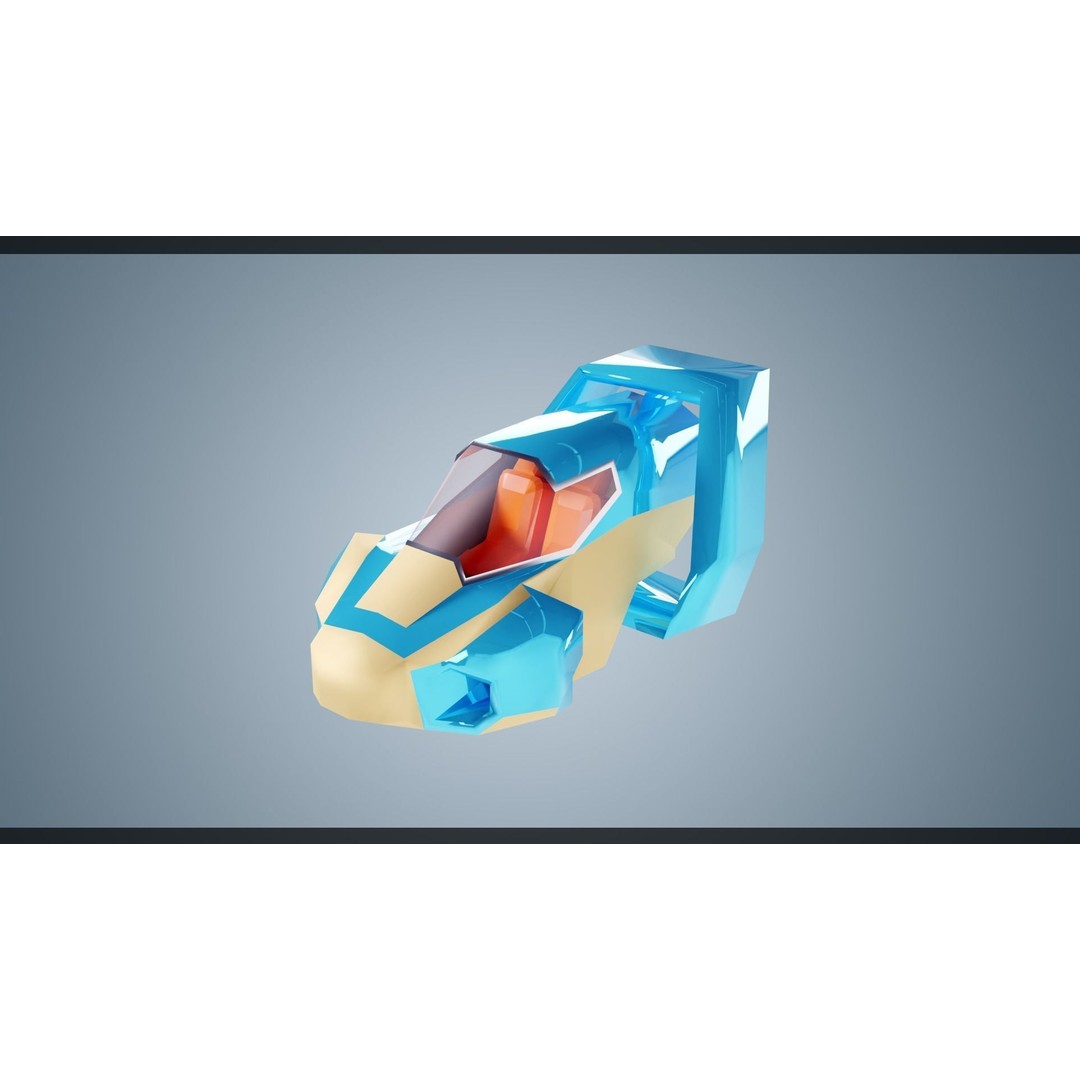 Stylized Flying Vehicle 3D Model – Low Poly Game Asset, FBX - View 12