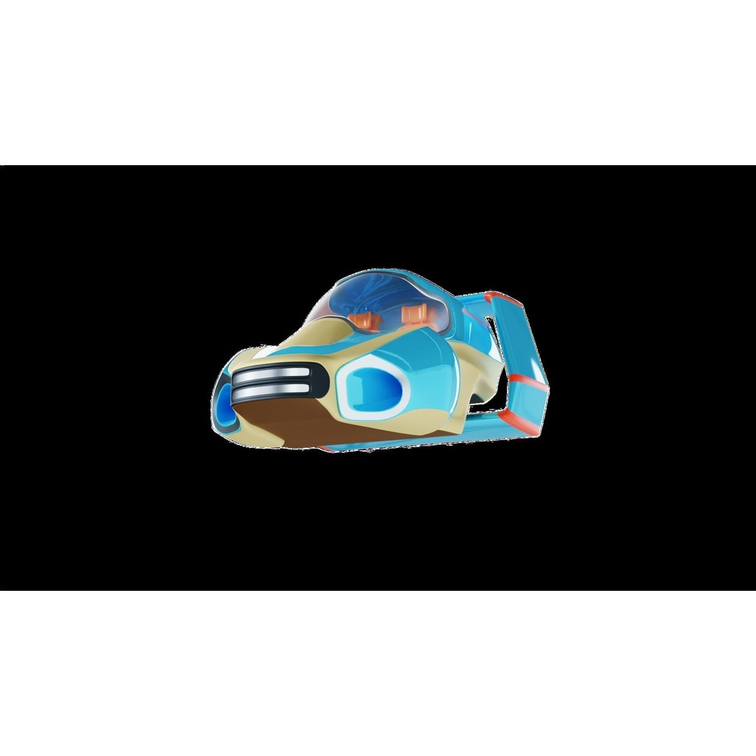 Stylized Flying Vehicle 3D Model – Low Poly Game Asset, FBX - View 14