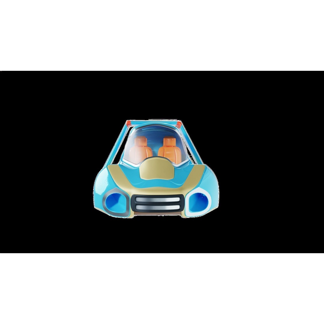 Stylized Flying Vehicle 3D Model – Low Poly Game Asset, FBX - View 19