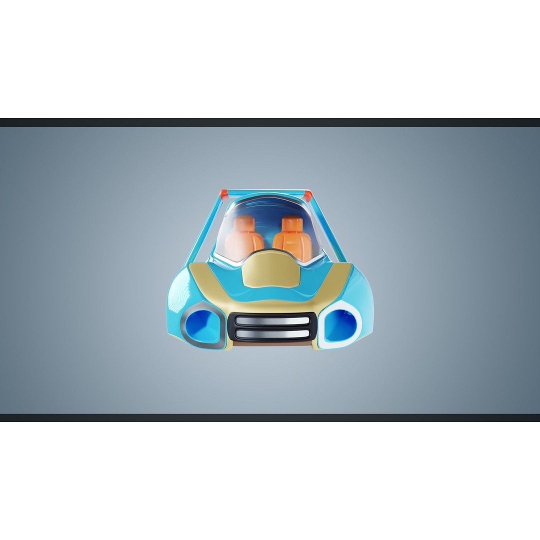 Stylized Flying Vehicle 3D Model – Low Poly Game Asset, FBX - View 6