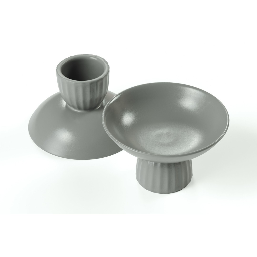 Madam Stoltz Etagere 3D Model – Green Ceramic Kitchen Decor, FBX - View 3