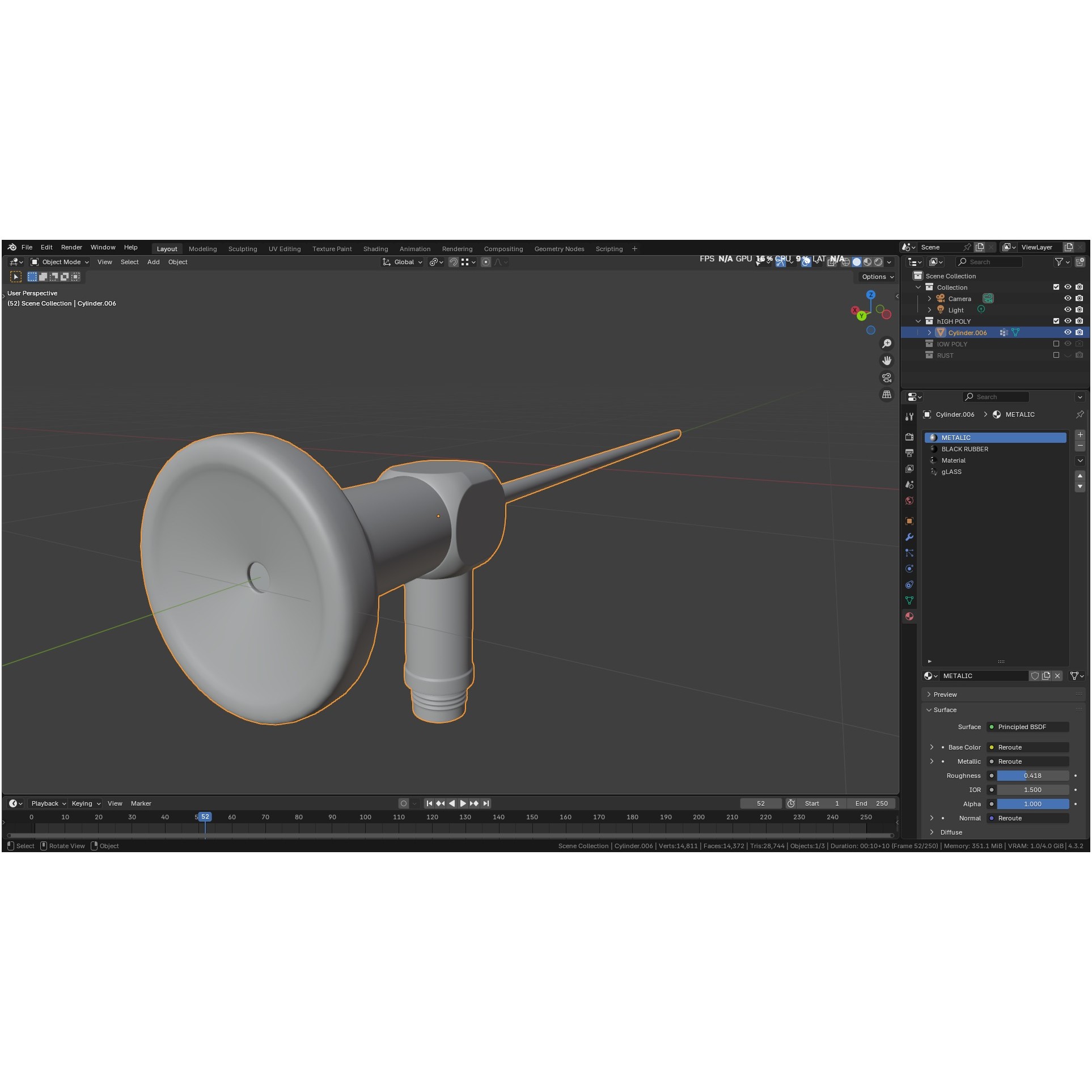 Autoclavable Rigid Arthroscope - Low-Poly 3D Model - View 11