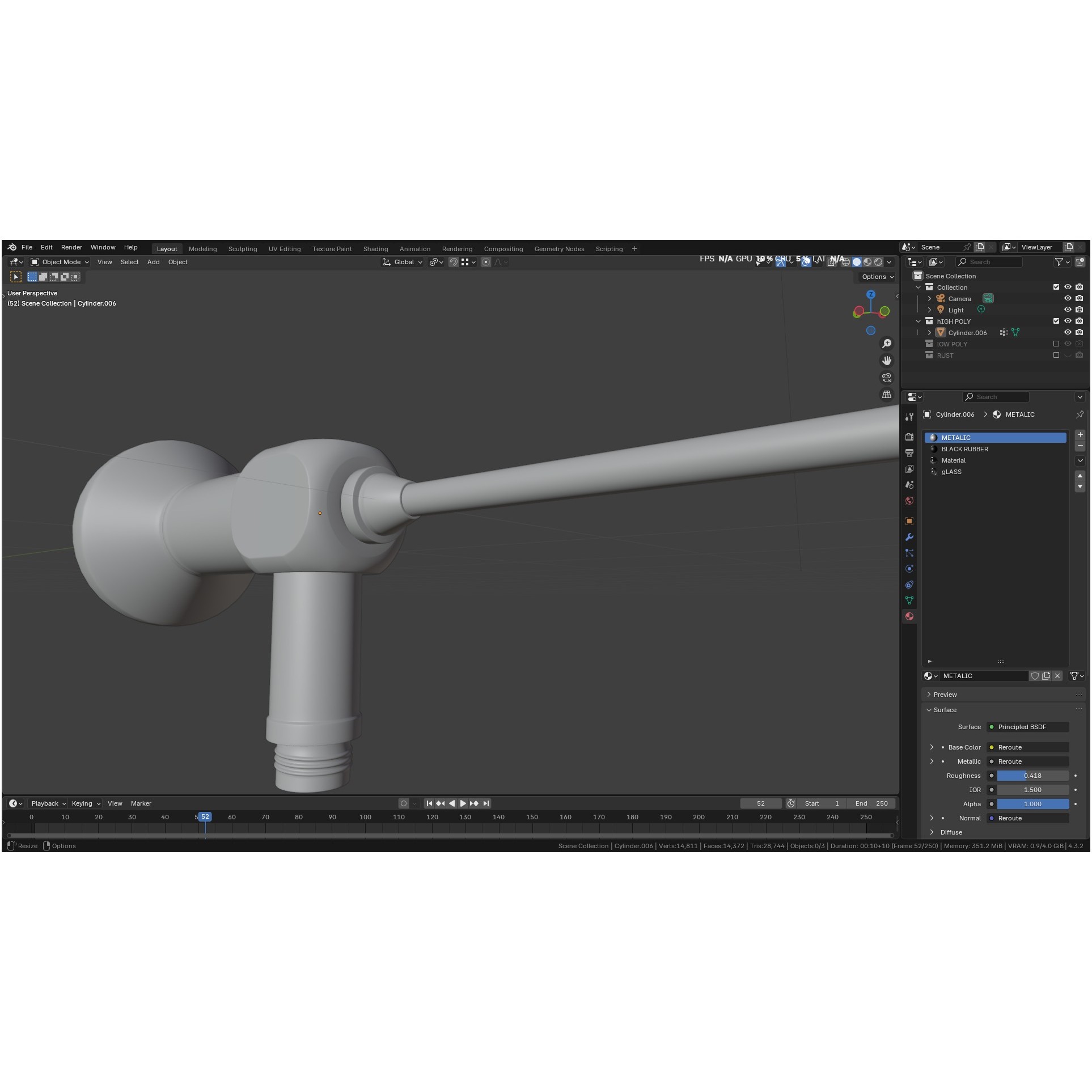 Autoclavable Rigid Arthroscope - Low-Poly 3D Model - View 14