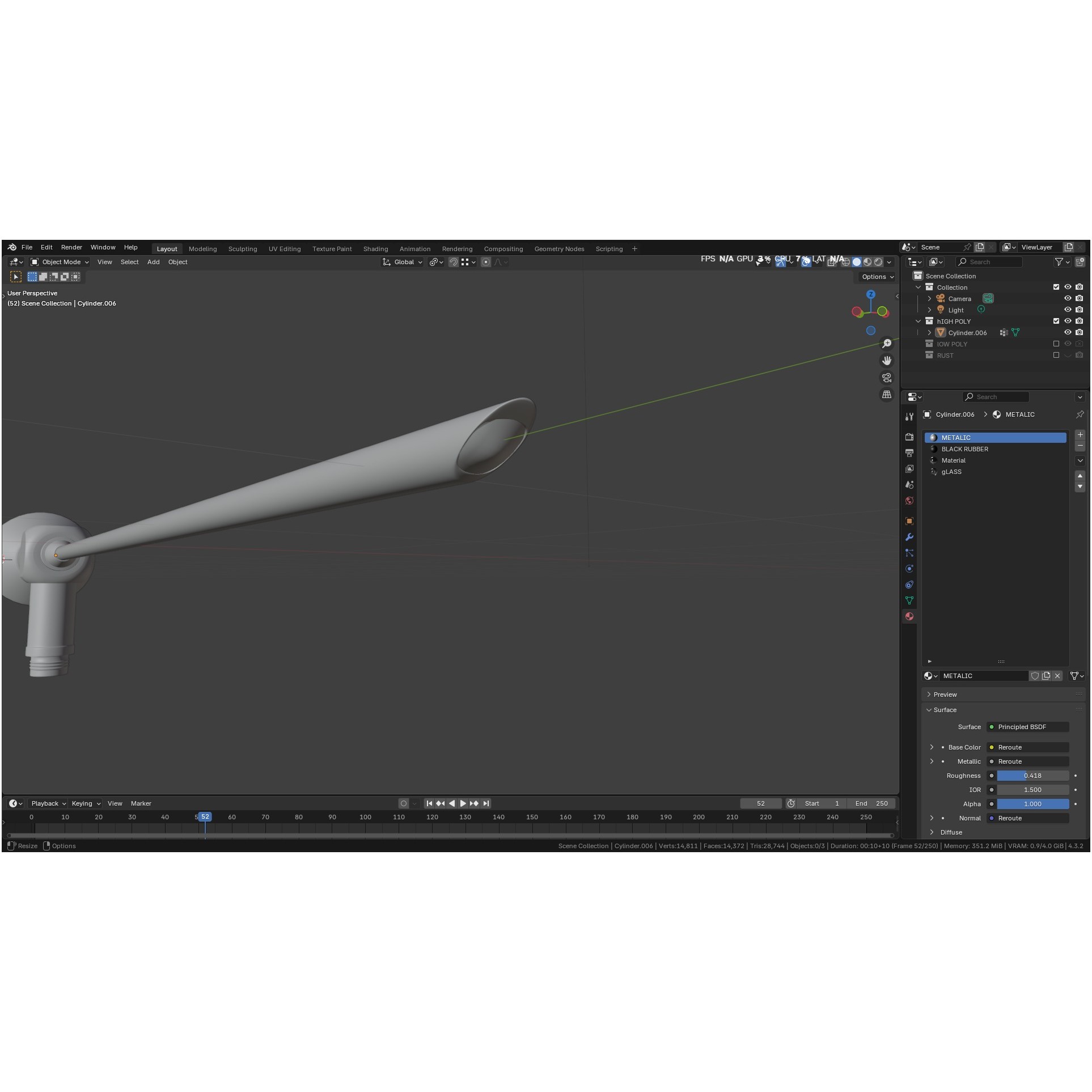 Autoclavable Rigid Arthroscope - Low-Poly 3D Model - View 15