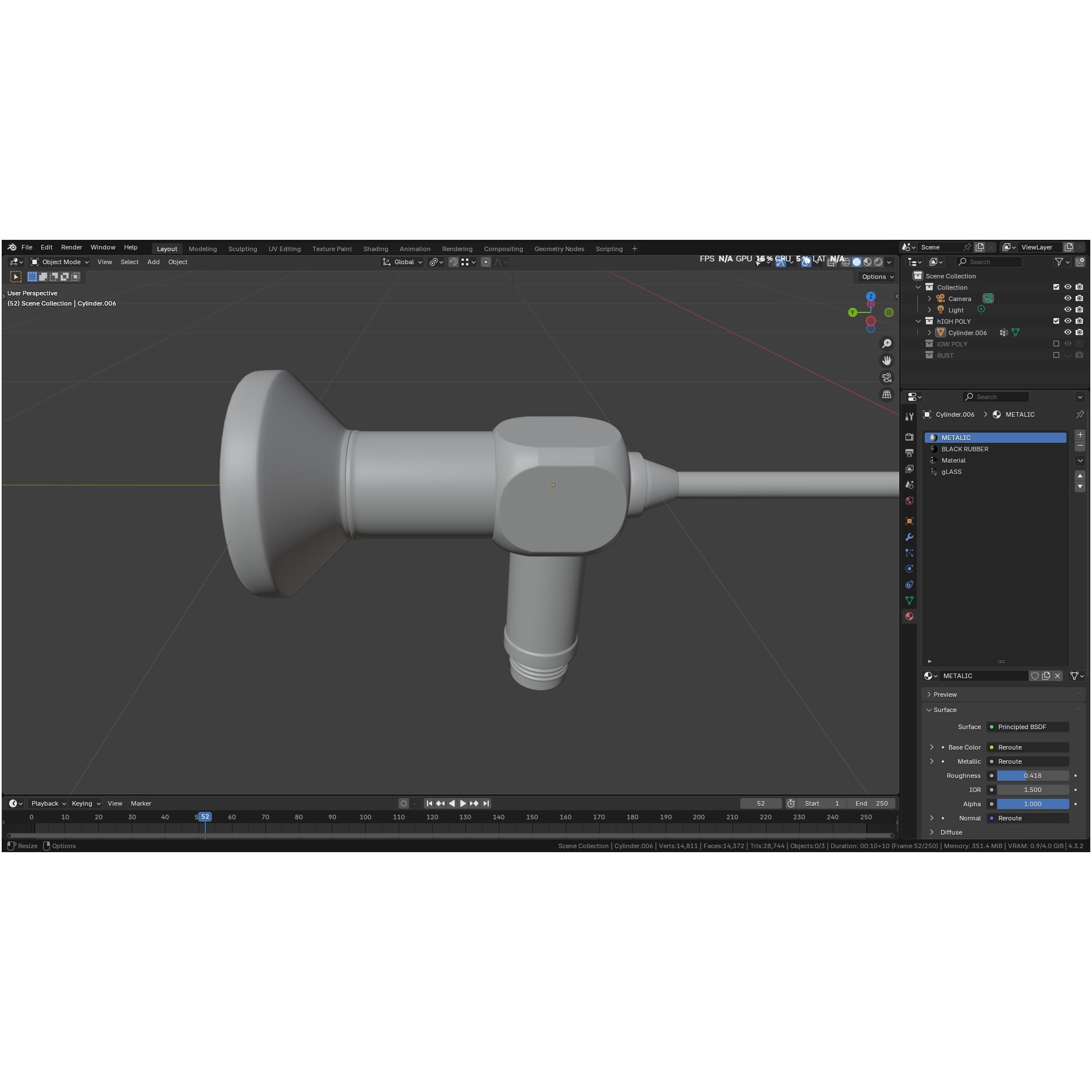 Autoclavable Rigid Arthroscope - Low-Poly 3D Model - View 16
