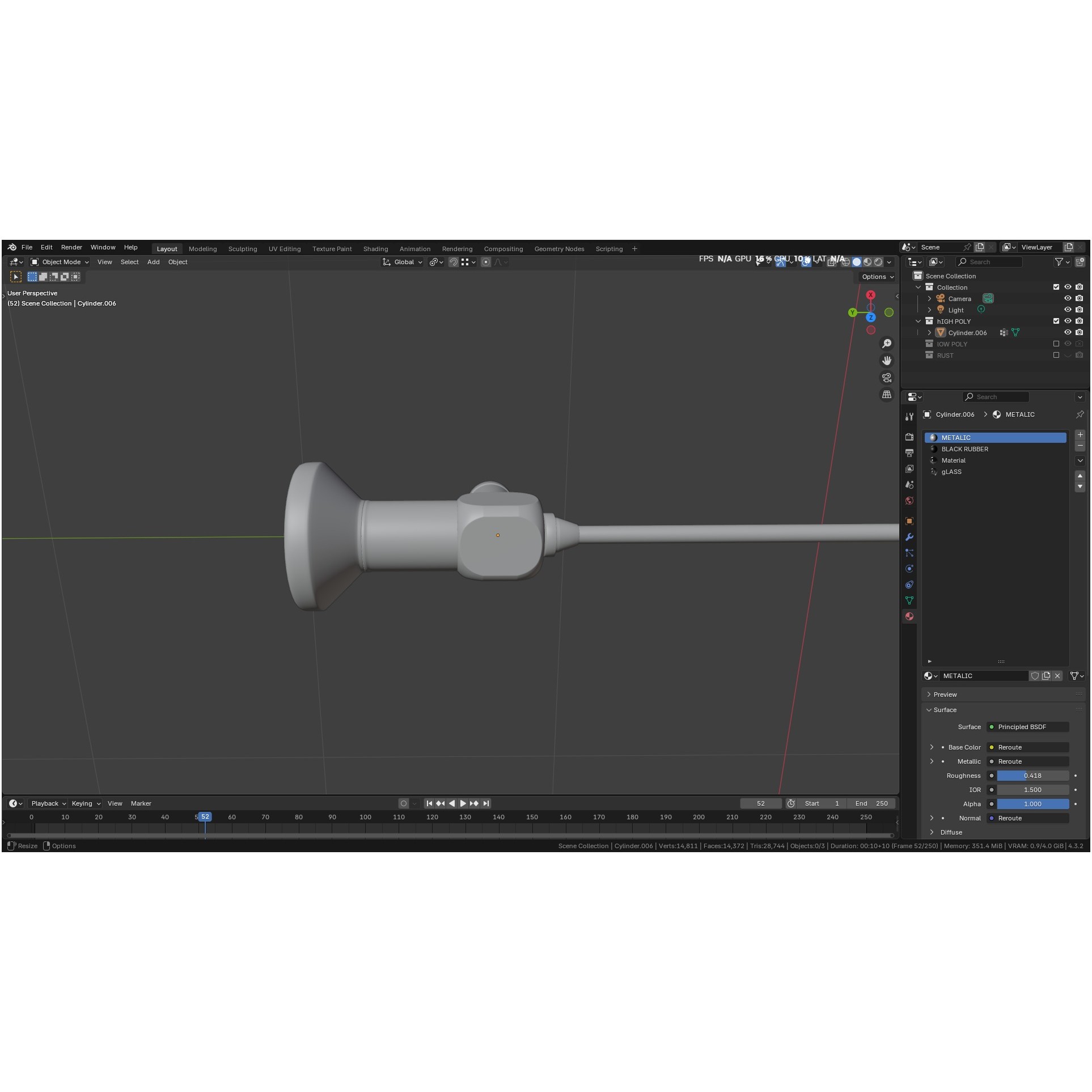 Autoclavable Rigid Arthroscope - Low-Poly 3D Model - View 17