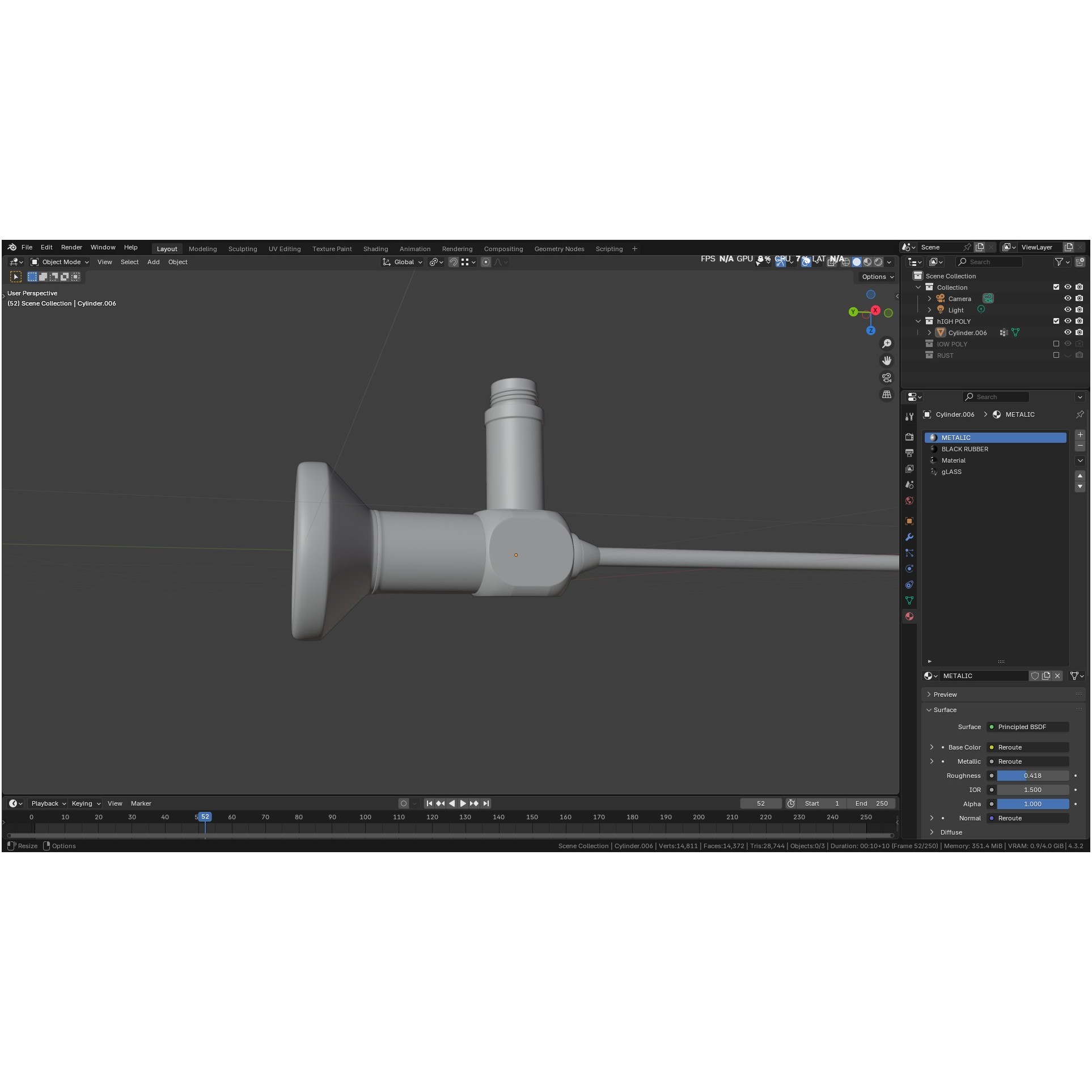 Autoclavable Rigid Arthroscope - Low-Poly 3D Model - View 18