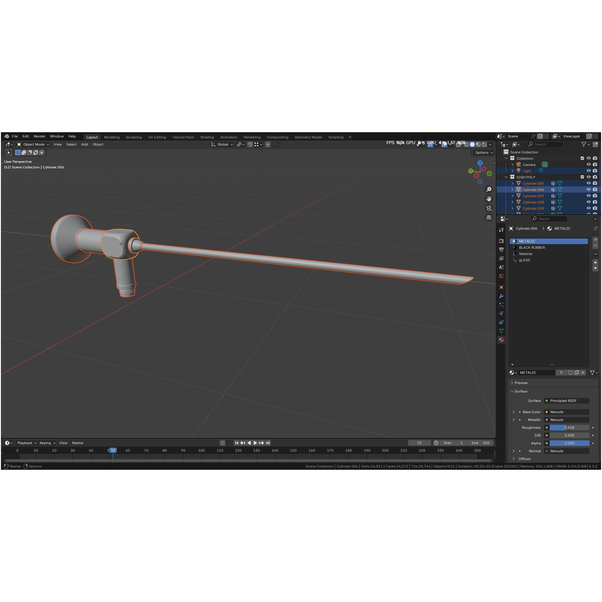 Autoclavable Rigid Arthroscope - Low-Poly 3D Model - View 20
