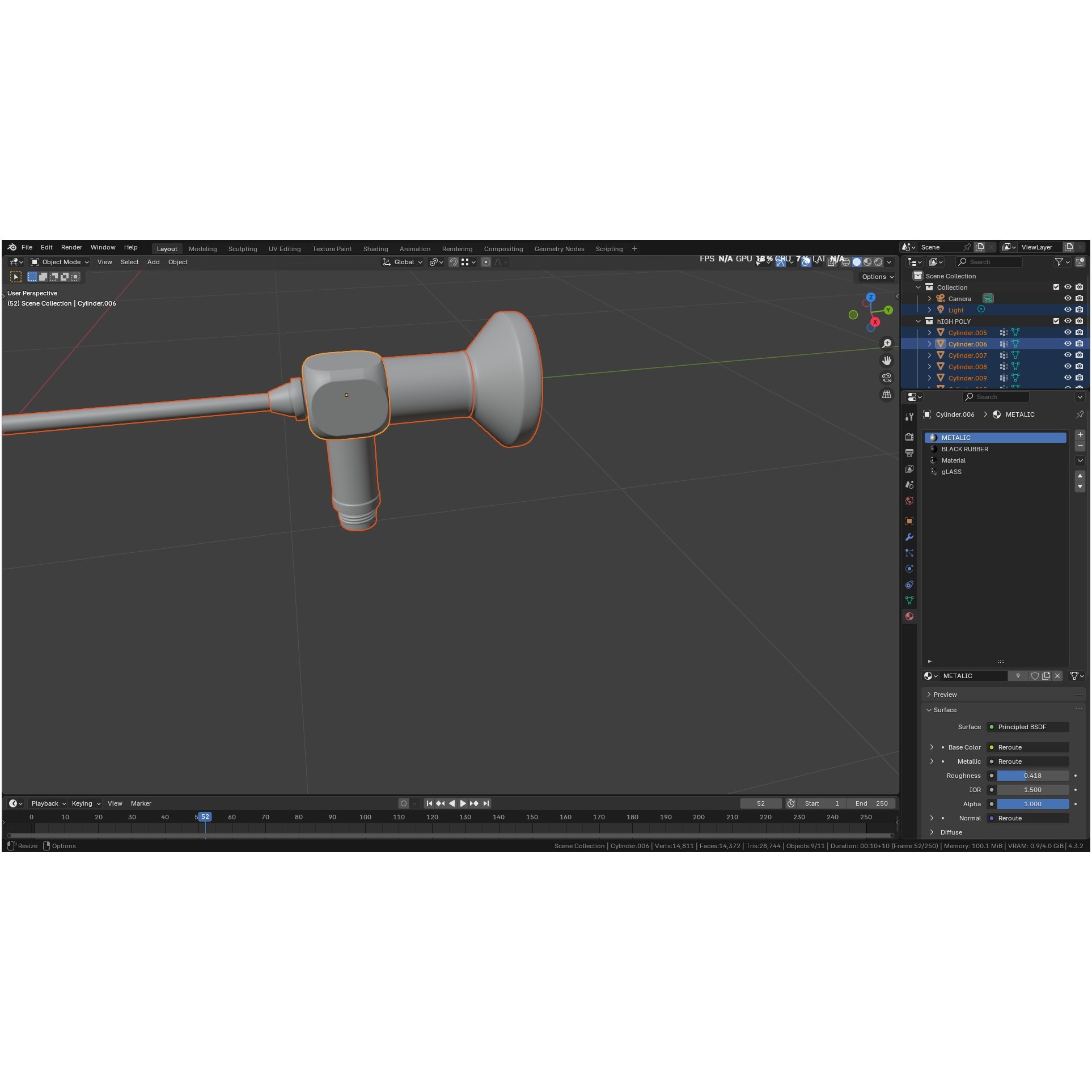 Autoclavable Rigid Arthroscope - Low-Poly 3D Model - View 23