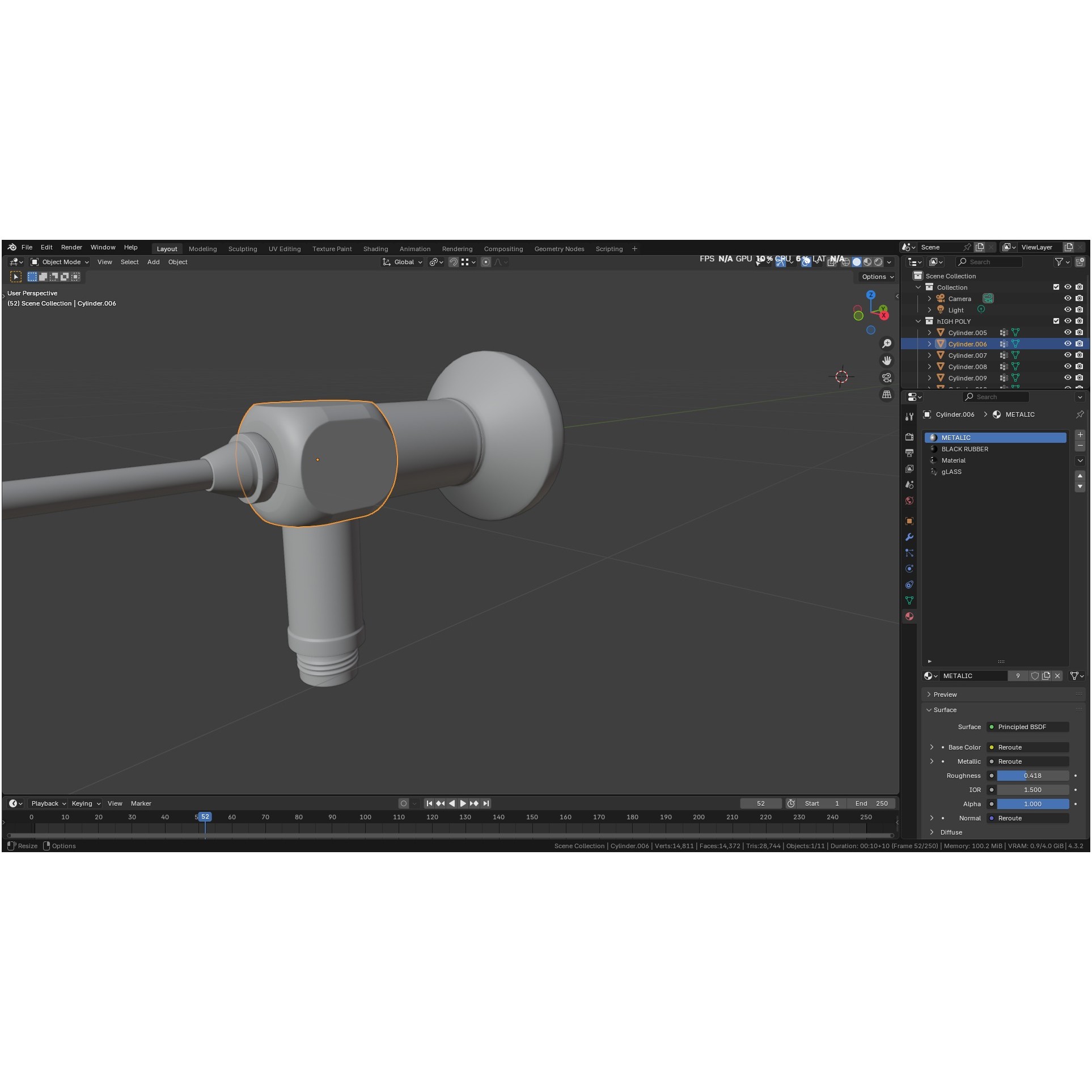 Autoclavable Rigid Arthroscope - Low-Poly 3D Model - View 24