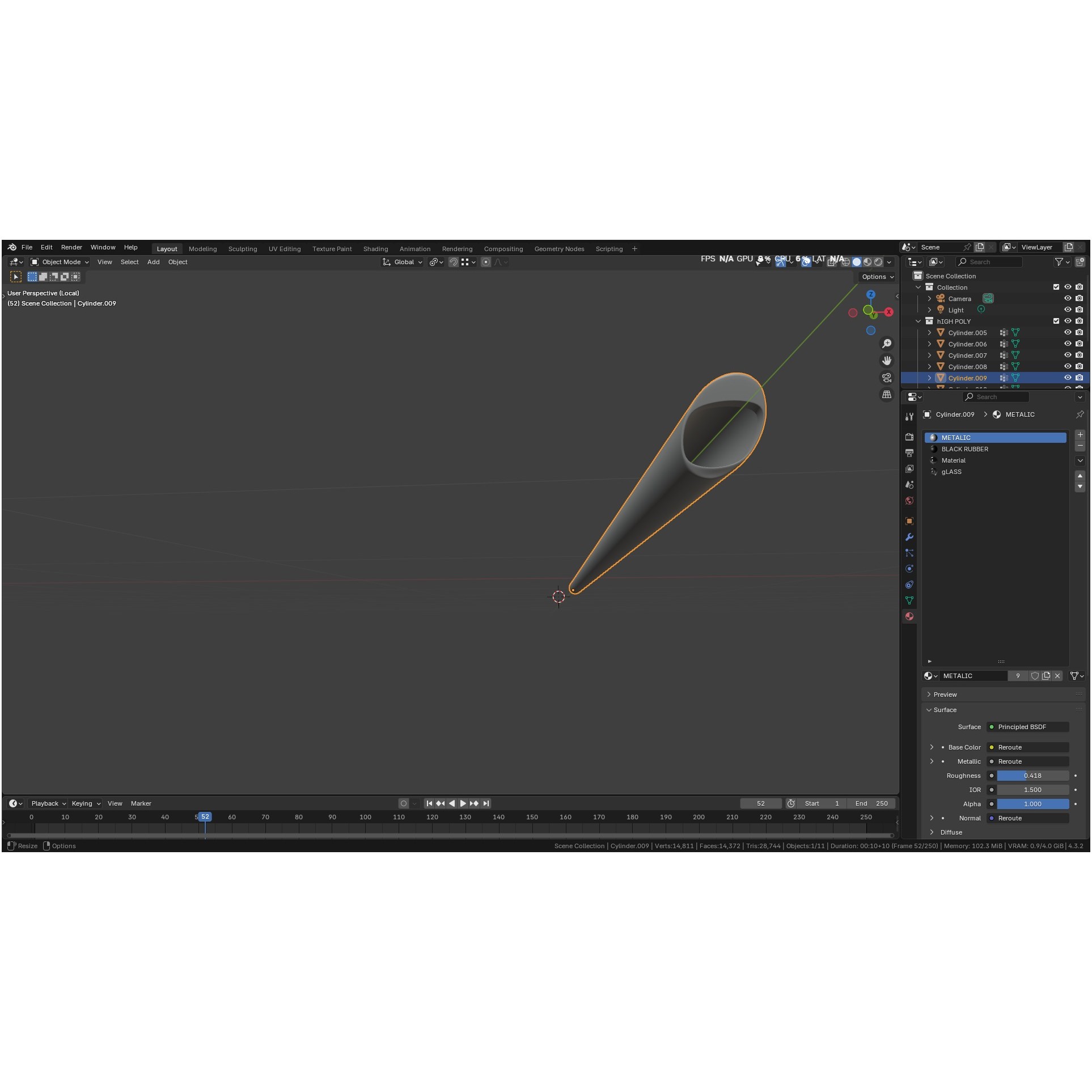 Autoclavable Rigid Arthroscope - Low-Poly 3D Model - View 45