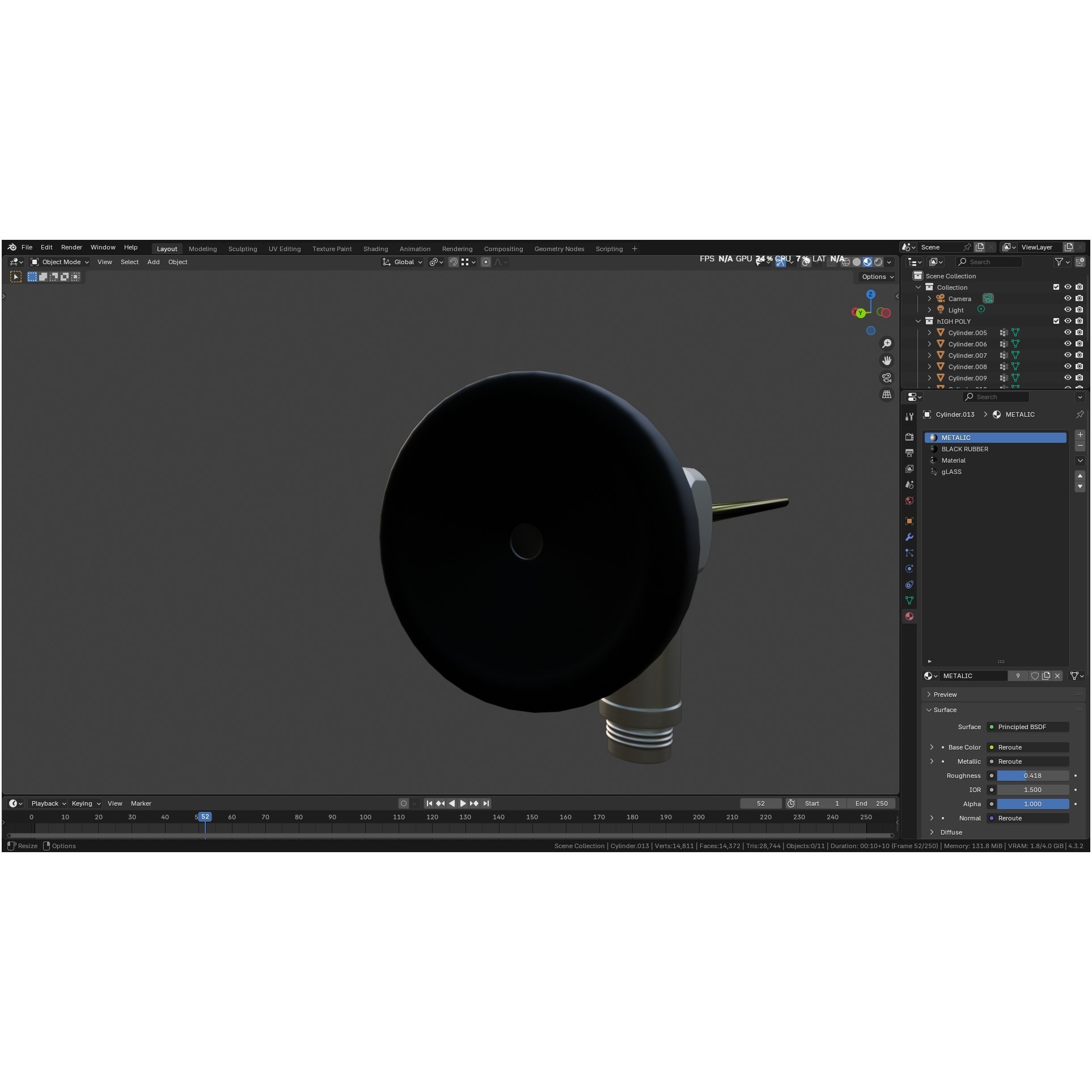 Autoclavable Rigid Arthroscope - Low-Poly 3D Model - View 47