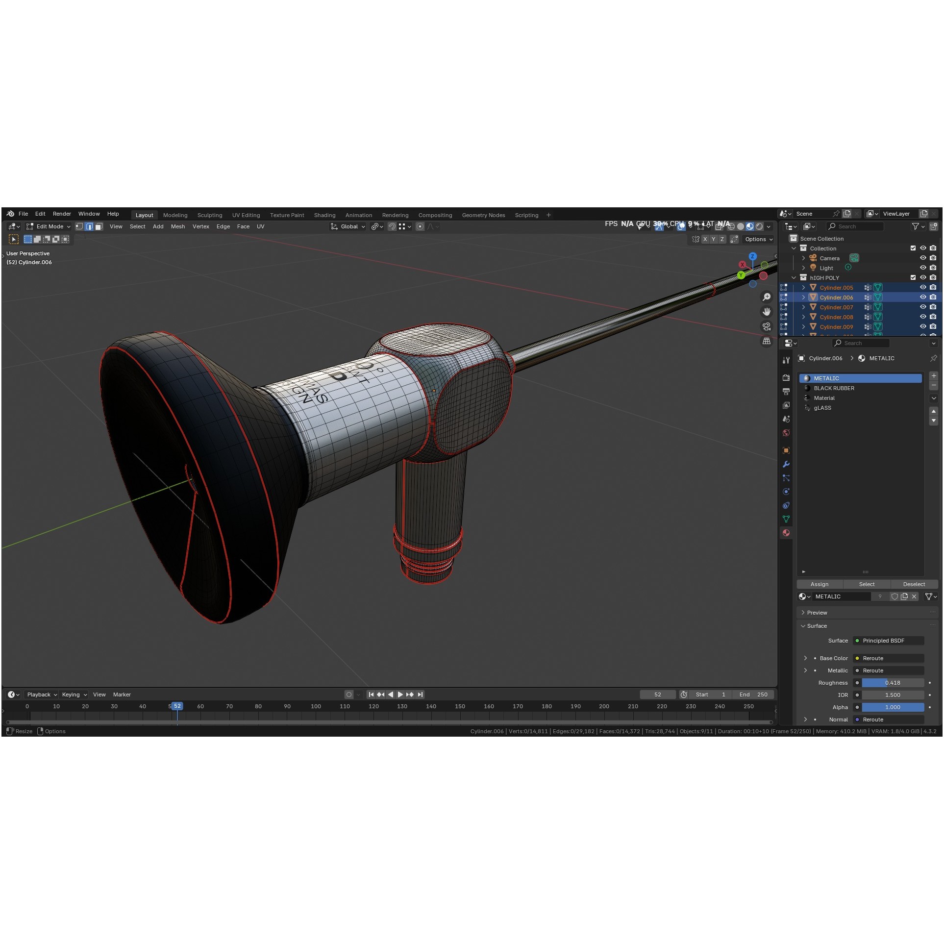 Autoclavable Rigid Arthroscope - Low-Poly 3D Model - View 54