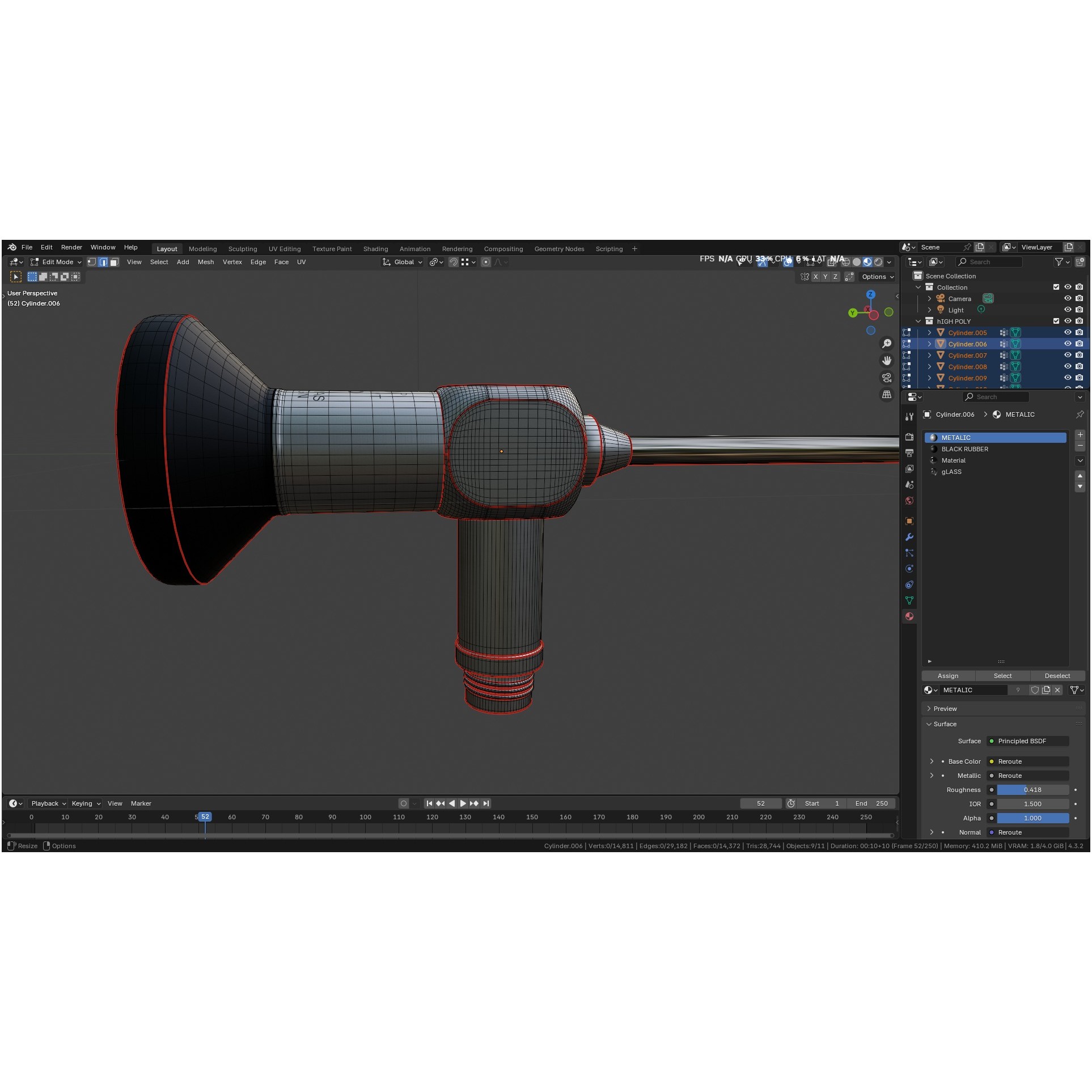 Autoclavable Rigid Arthroscope - Low-Poly 3D Model - View 55
