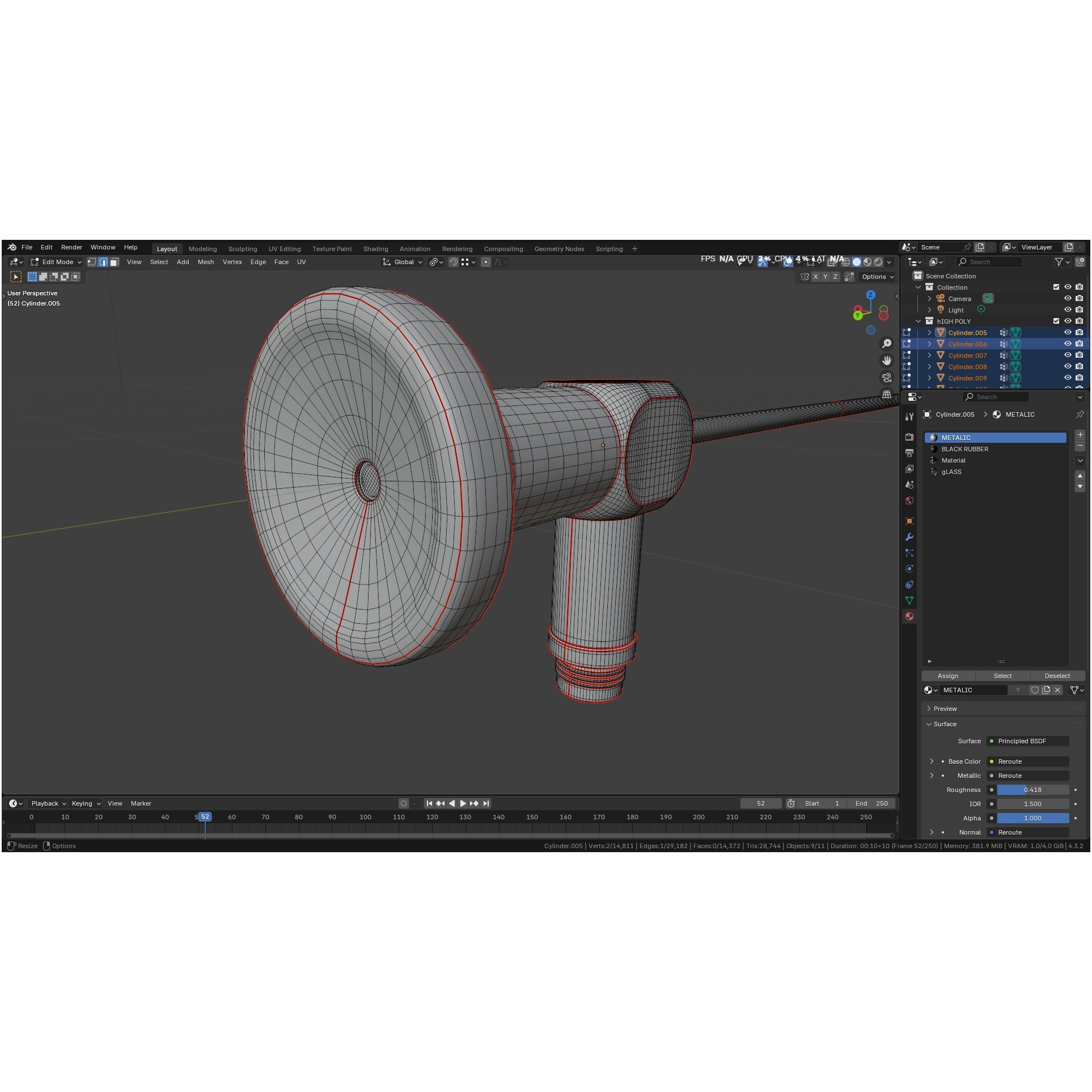 Autoclavable Rigid Arthroscope - Low-Poly 3D Model - View 59