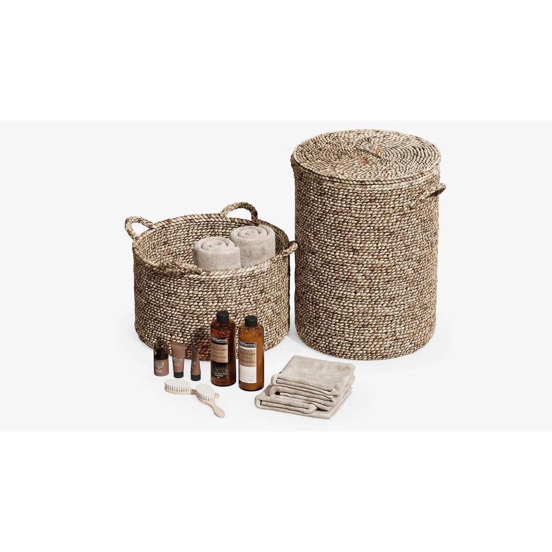 Bathroom Set 3D Model – PBR Interior Assets with Baskets and Skincare Products - View 3
