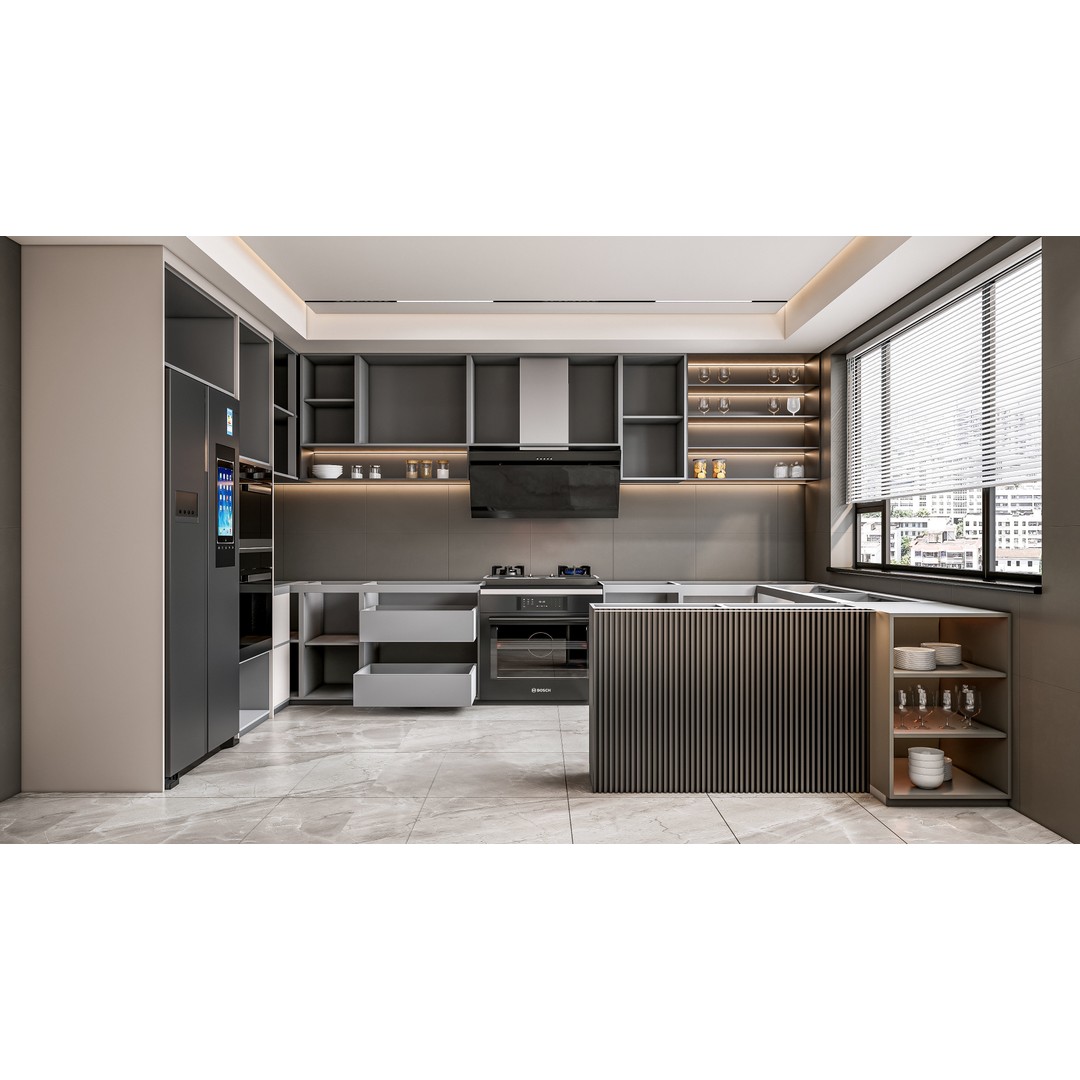 Kitchen 3D Model – Fully Parametric Resizable Scene, Blender, FBX - View 11