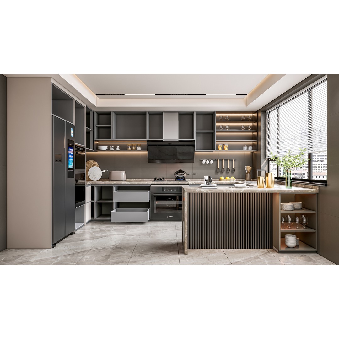 Kitchen 3D Model – Fully Parametric Resizable Scene, Blender, FBX - View 13