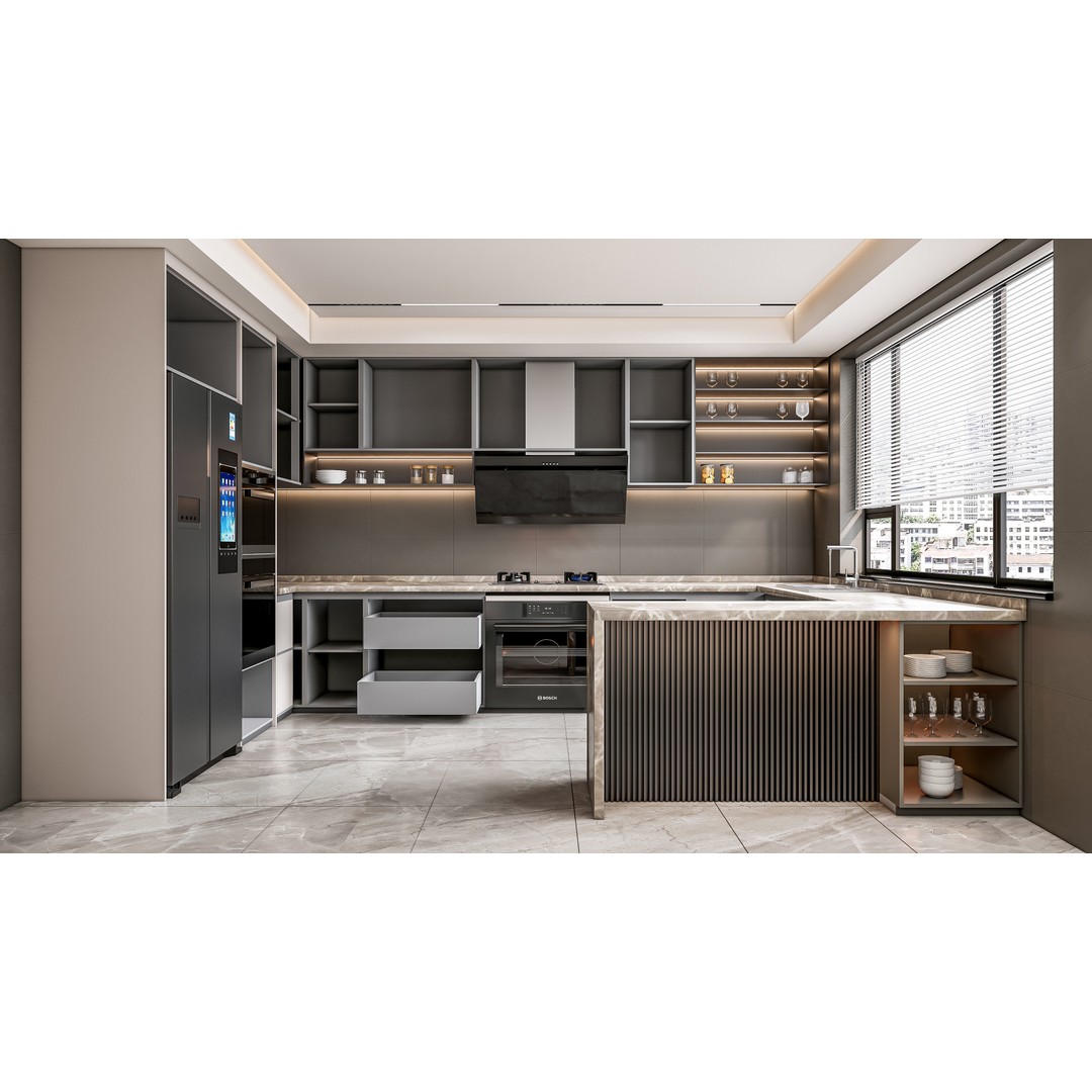 Kitchen 3D Model – Fully Parametric Resizable Scene, Blender, FBX - View 14
