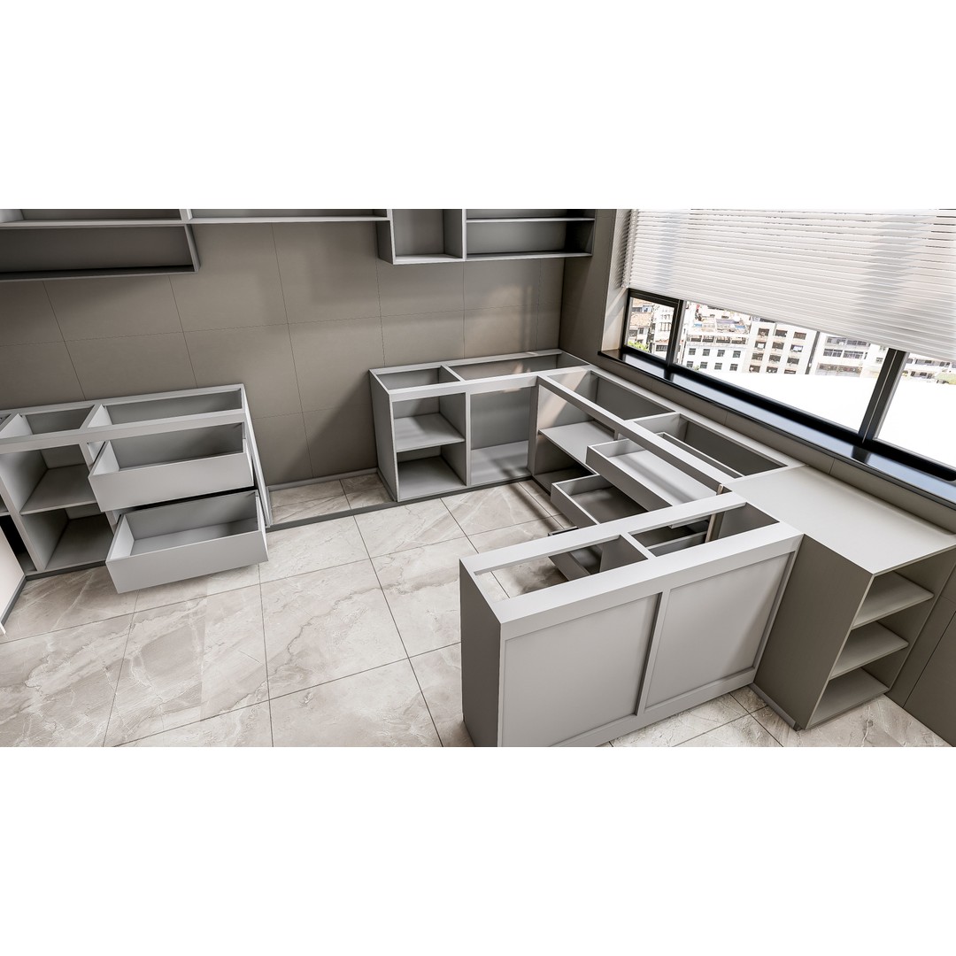 Kitchen 3D Model – Fully Parametric Resizable Scene, Blender, FBX - View 18