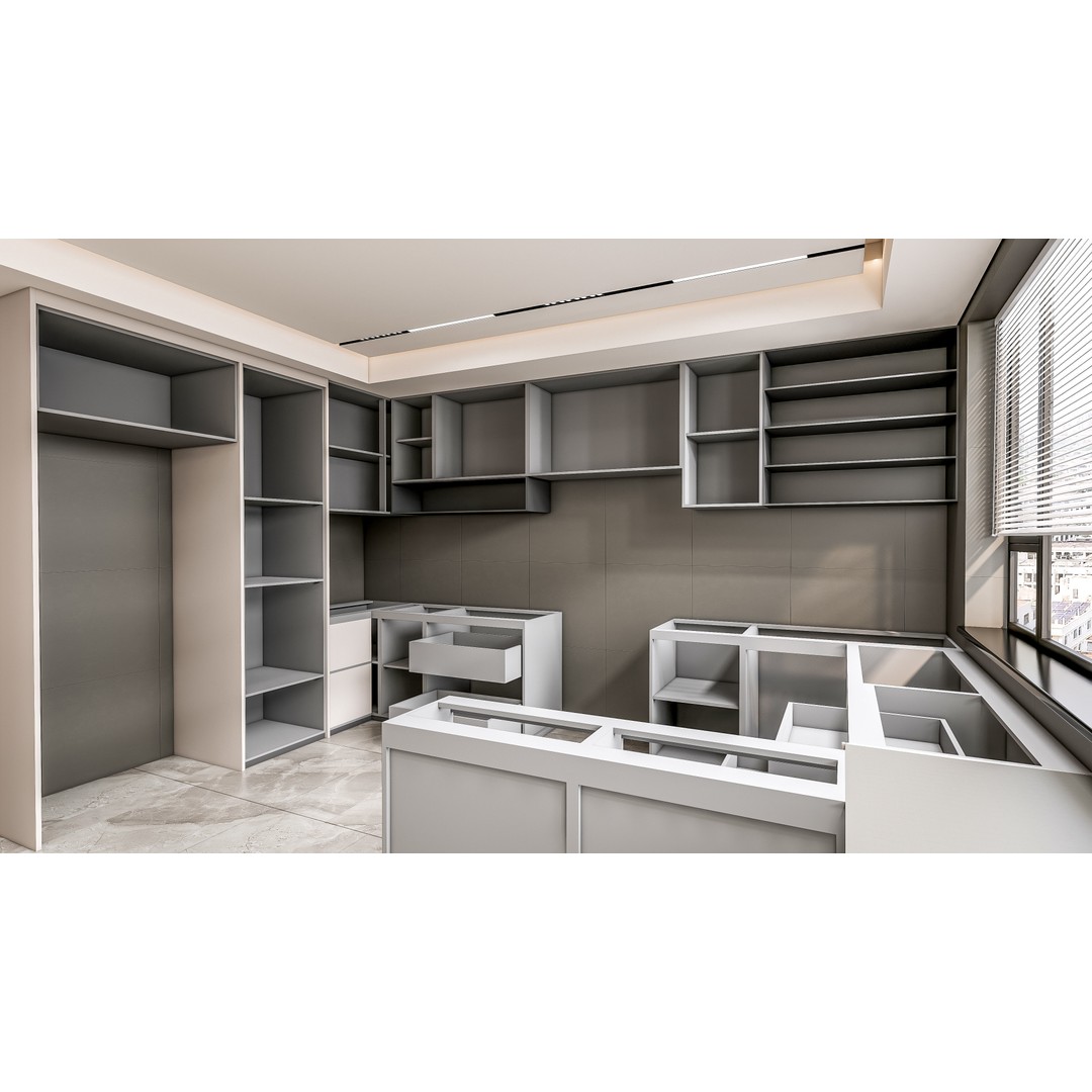 Kitchen 3D Model – Fully Parametric Resizable Scene, Blender, FBX - View 20