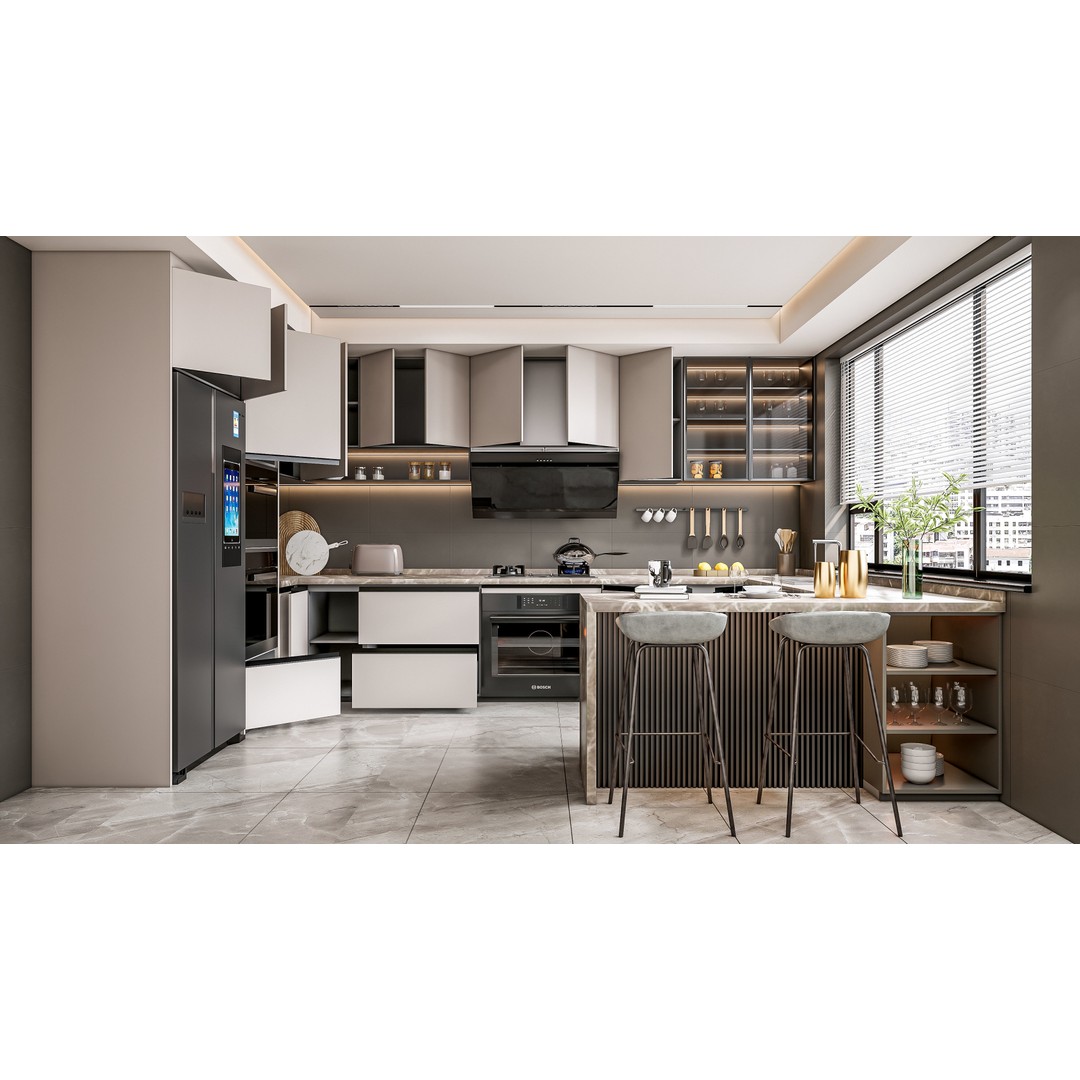 Kitchen 3D Model – Fully Parametric Resizable Scene, Blender, FBX - View 3