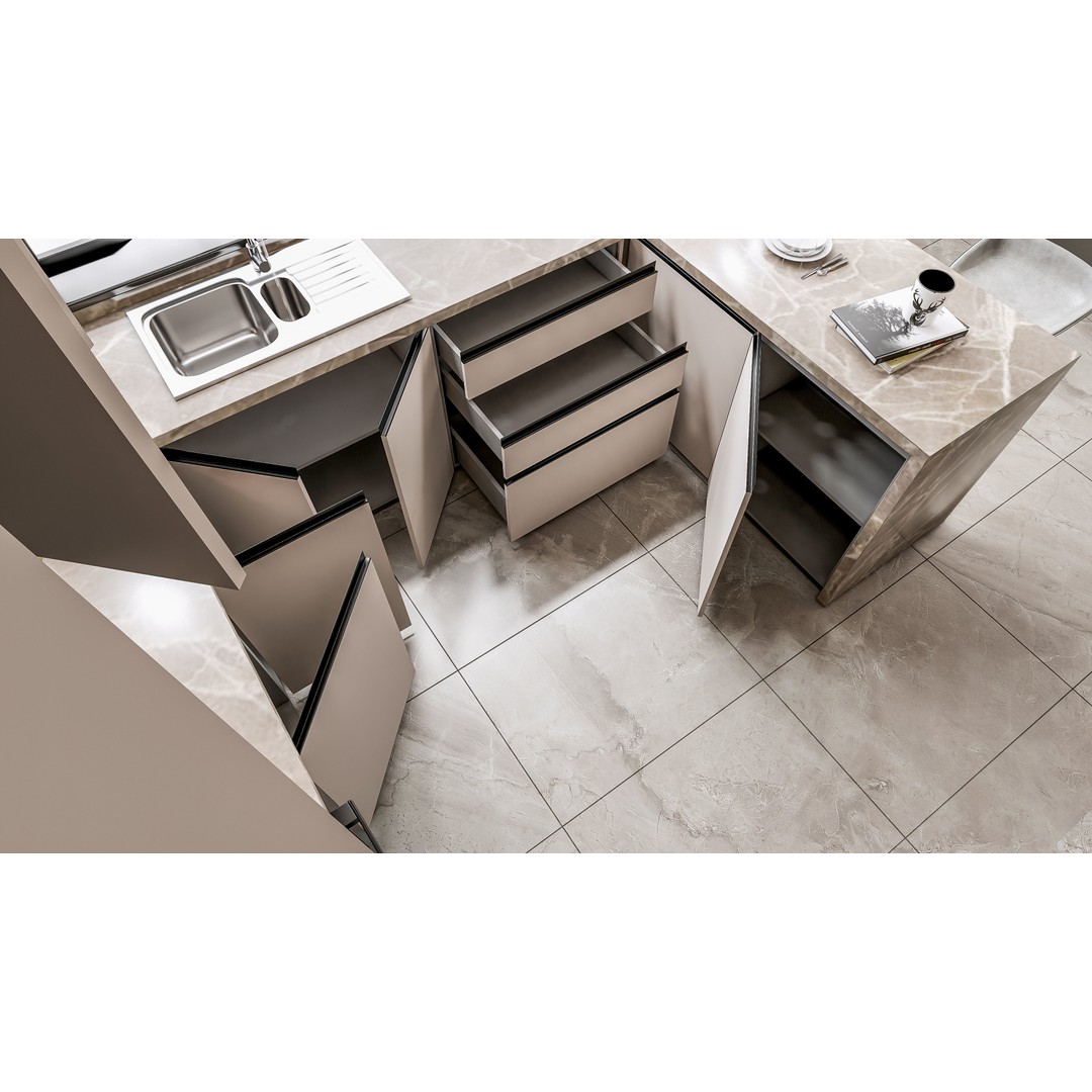 Kitchen 3D Model – Fully Parametric Resizable Scene, Blender, FBX - View 4