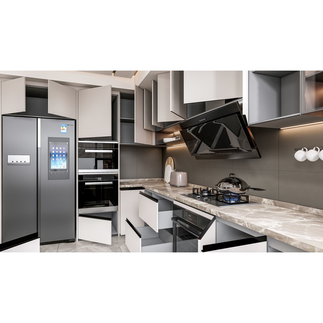Kitchen 3D Model – Fully Parametric Resizable Scene, Blender, FBX - View 5