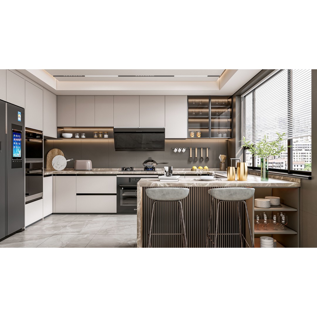 Kitchen 3D Model – Fully Parametric Resizable Scene, Blender, FBX - View 6