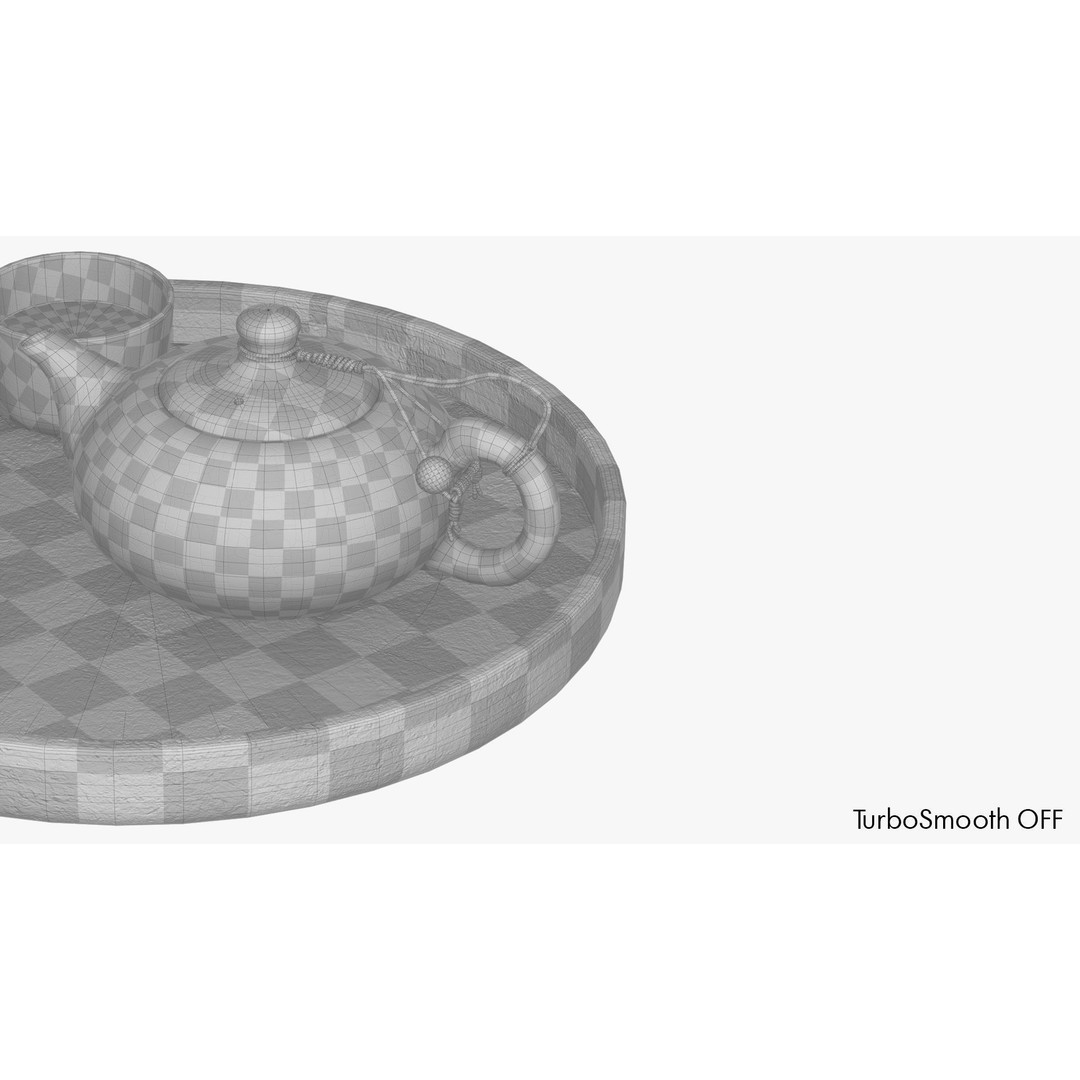 Japanese Tea Set 3D Model – Classic Design with PBR Textures, FBX, OBJ