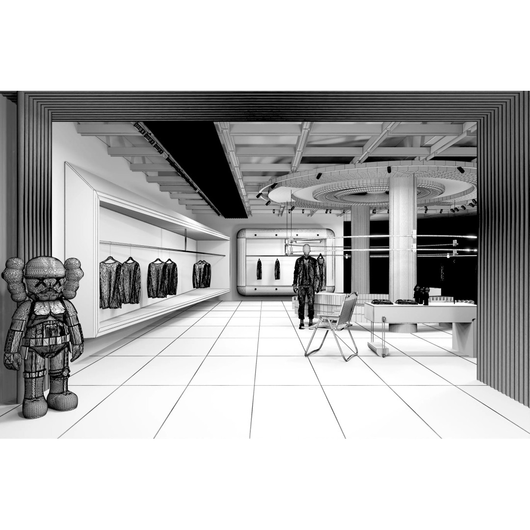Clothing Store 3D Model – Low Poly Interior Asset, FBX, OBJ - View 13
