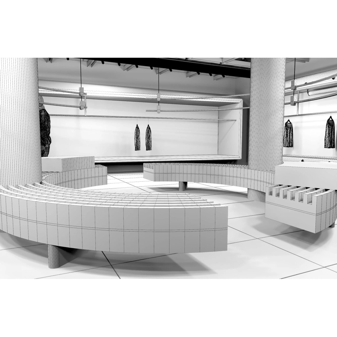 Clothing Store 3D Model – Low Poly Interior Asset, FBX, OBJ - View 17