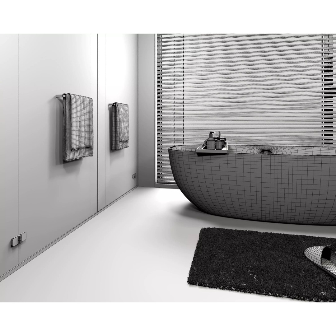 Bathroom 3D Model – Modern Interior Design with Luxury Fixtures