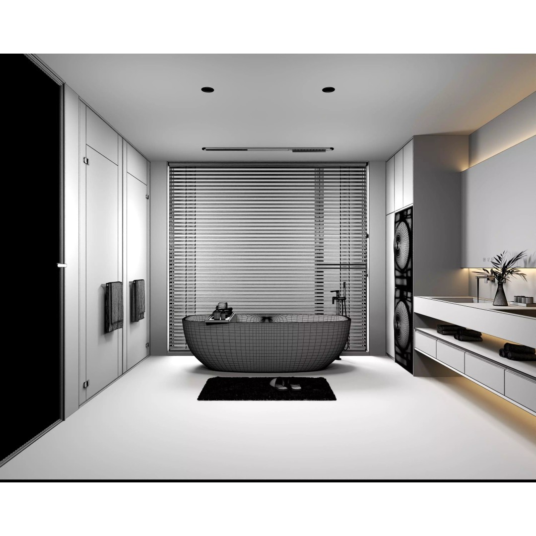 Bathroom 3D Model – Modern Interior Design with Luxury Fixtures - View 13