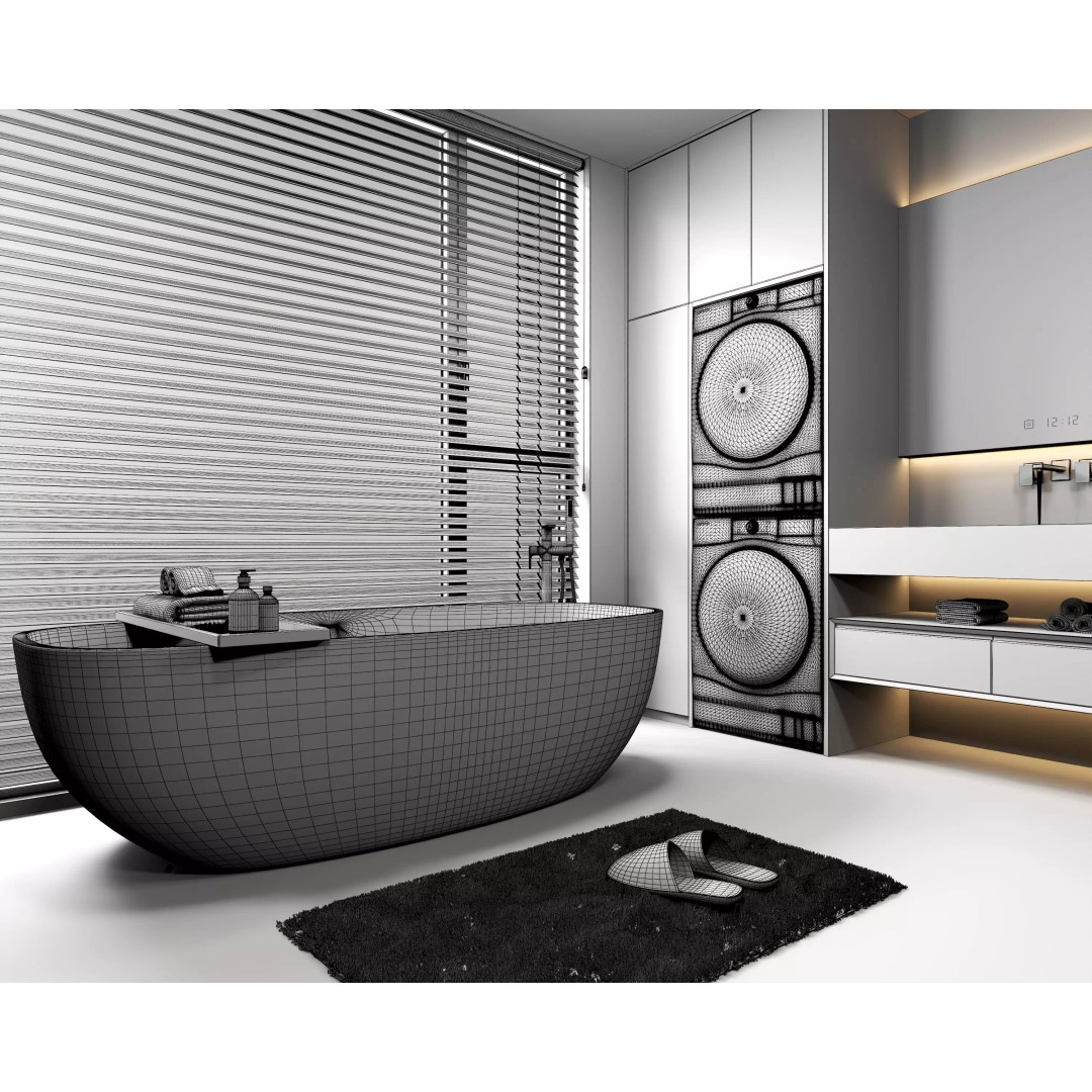 Bathroom 3D Model – Modern Interior Design with Luxury Fixtures - View 14