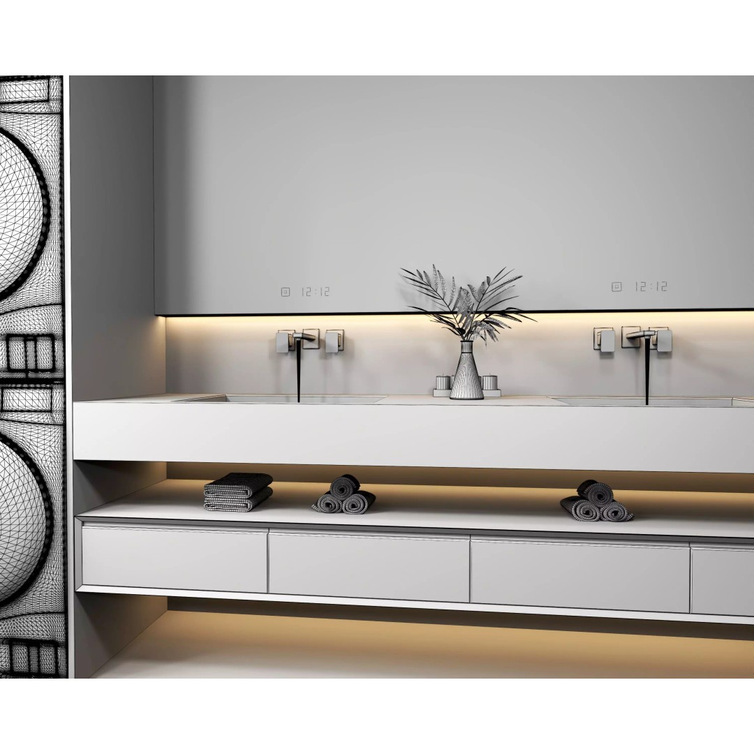 Bathroom 3D Model – Modern Interior Design with Luxury Fixtures - View 16