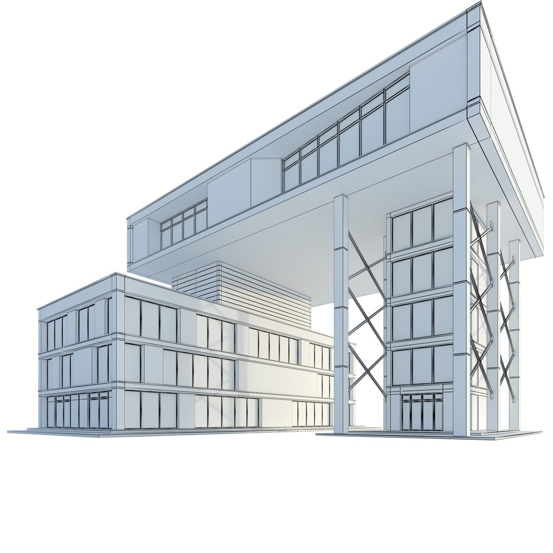 Modern Commercial Building 3D Model – Low Poly Exterior Asset, FBX - View 15