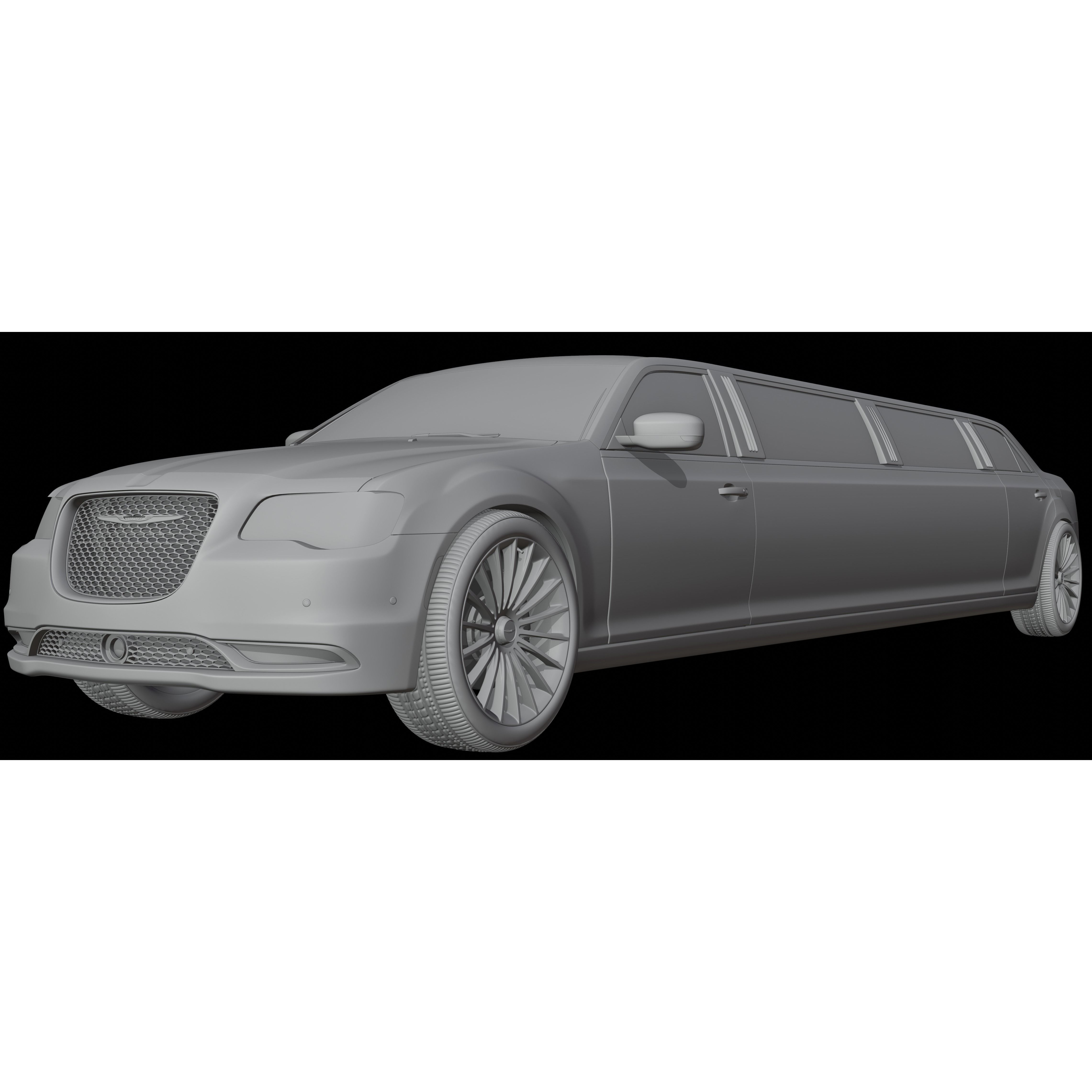 Limousine Luxury Car - Game-Ready 3D Model - View 15