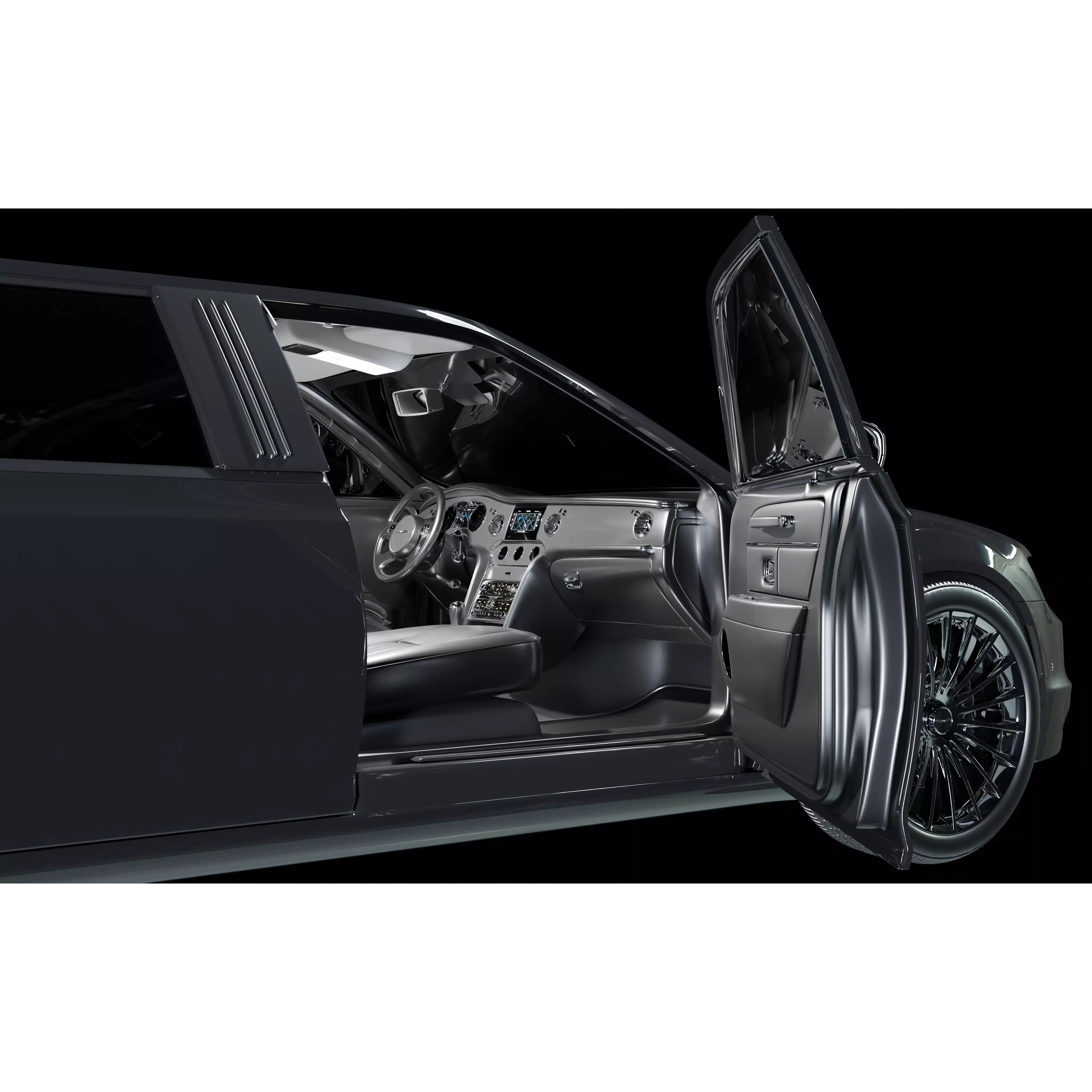 Limousine Luxury Car - Game-Ready 3D Model - View 2