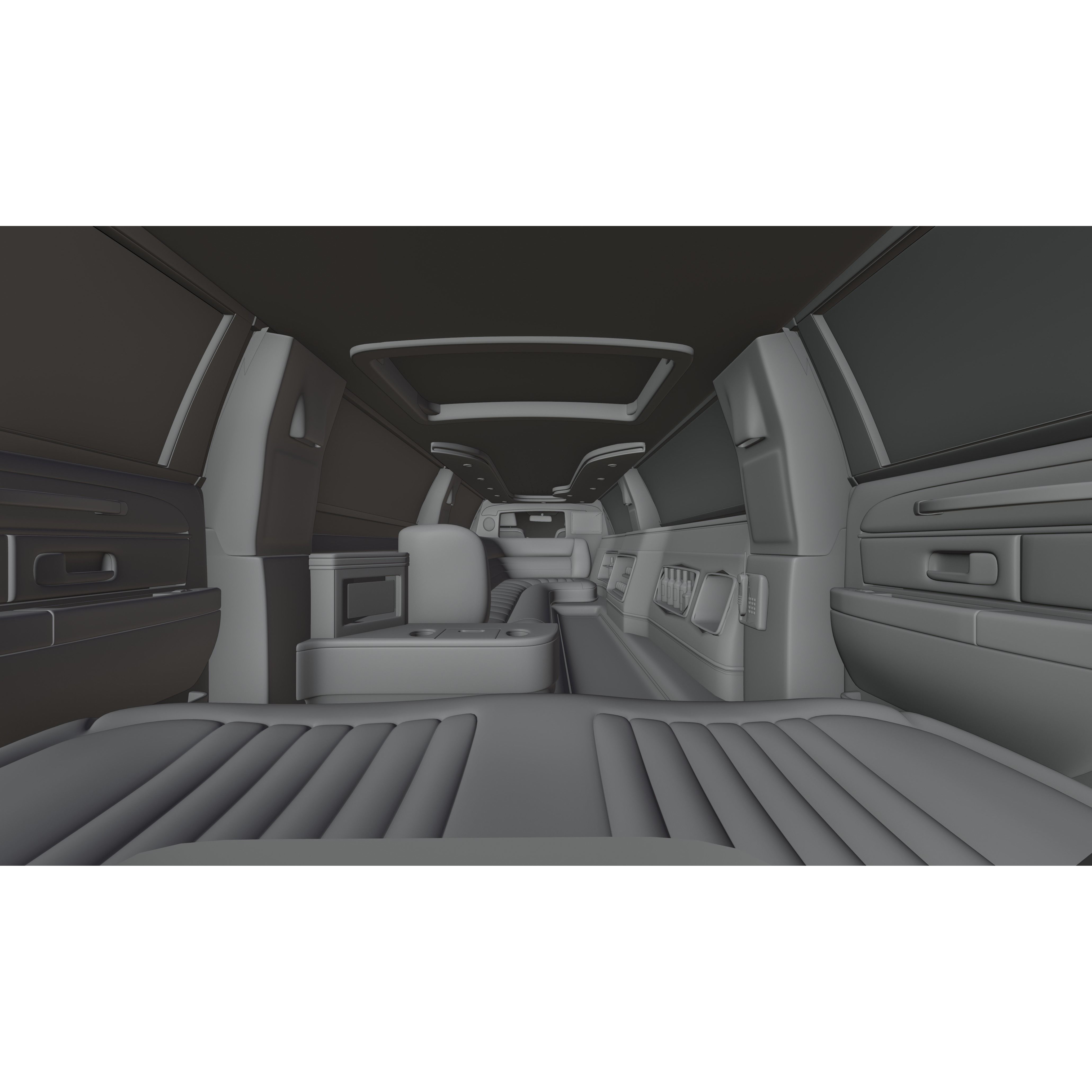 Limousine Luxury Car - Game-Ready 3D Model - View 21