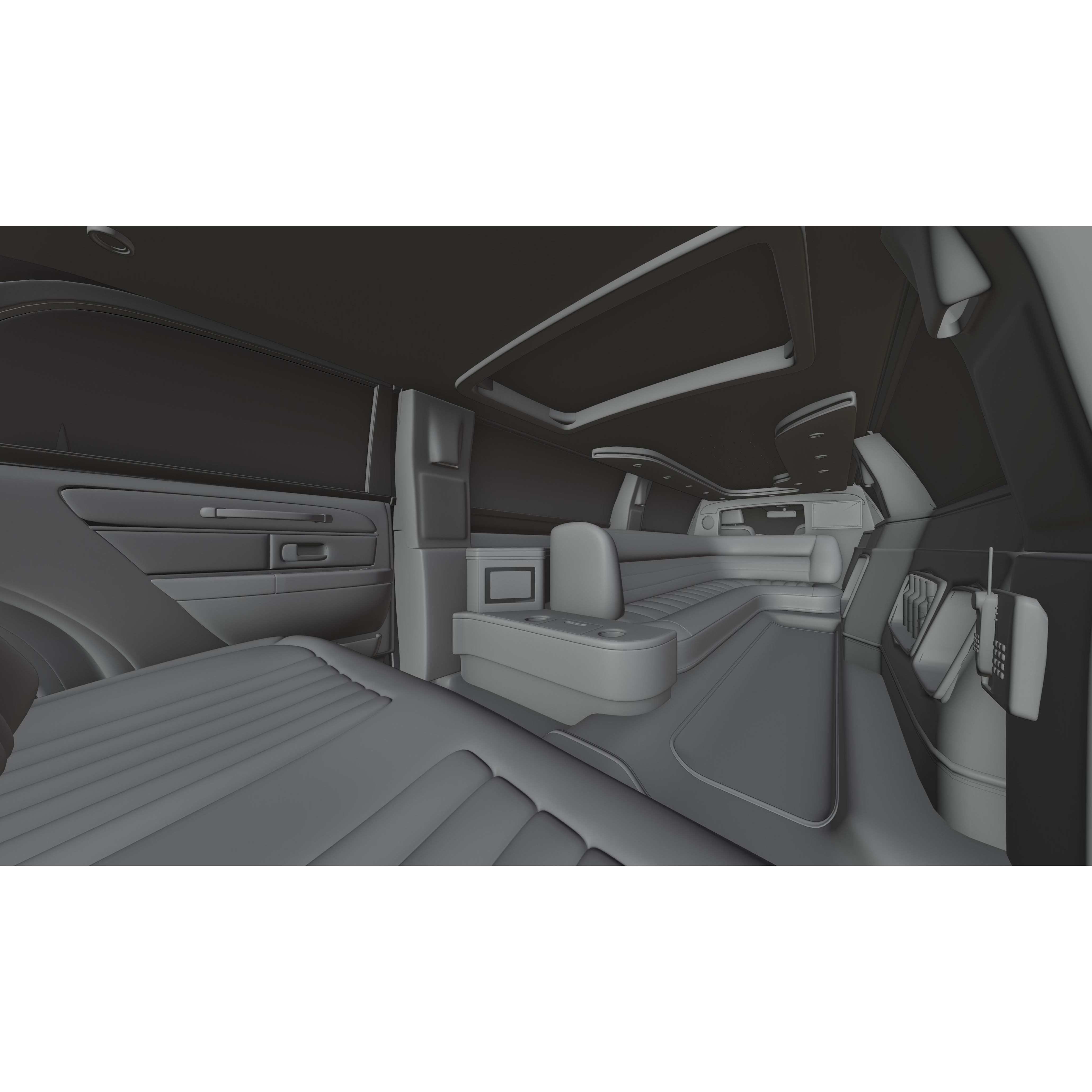 Limousine Luxury Car - Game-Ready 3D Model - View 23