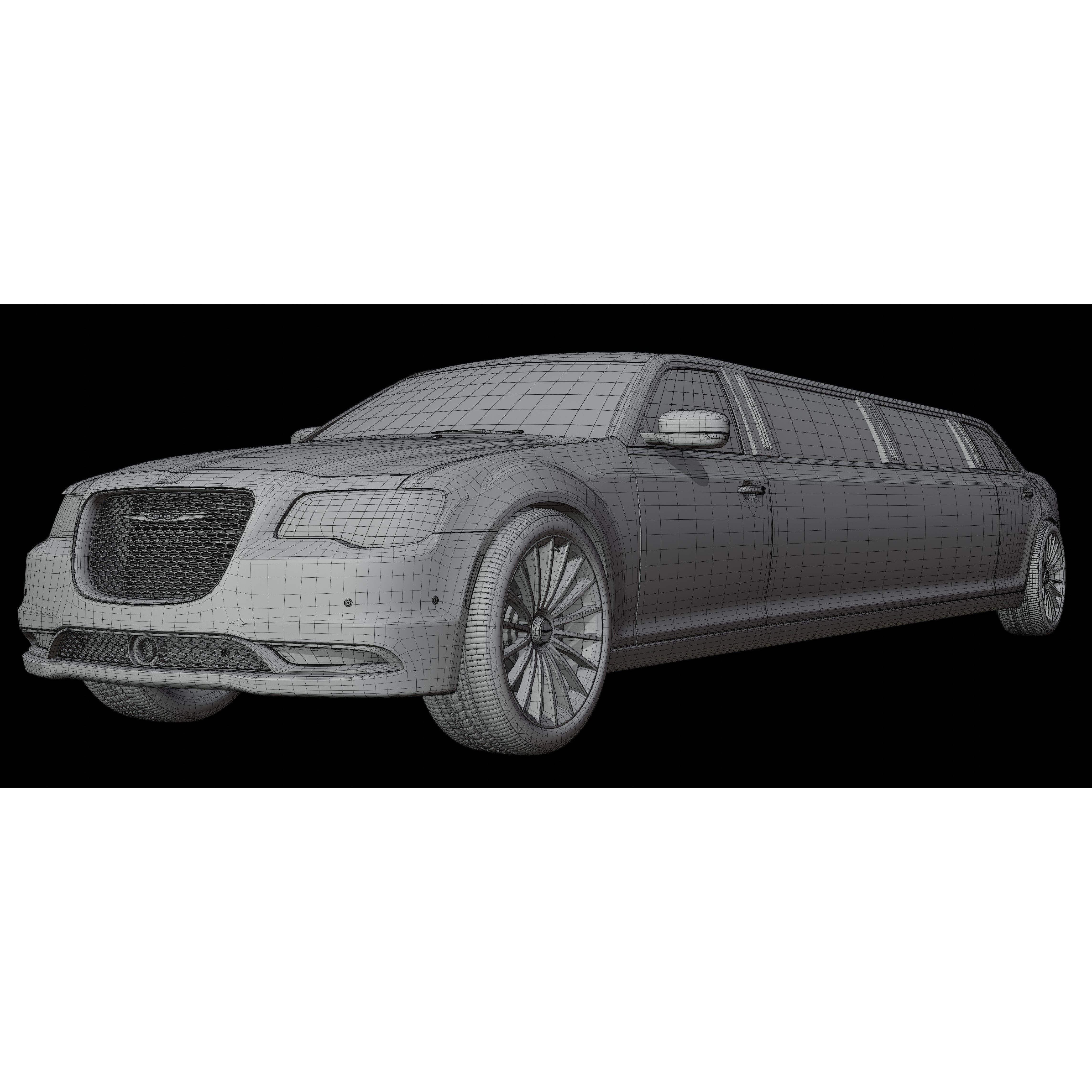 Limousine Luxury Car - Game-Ready 3D Model - View 24